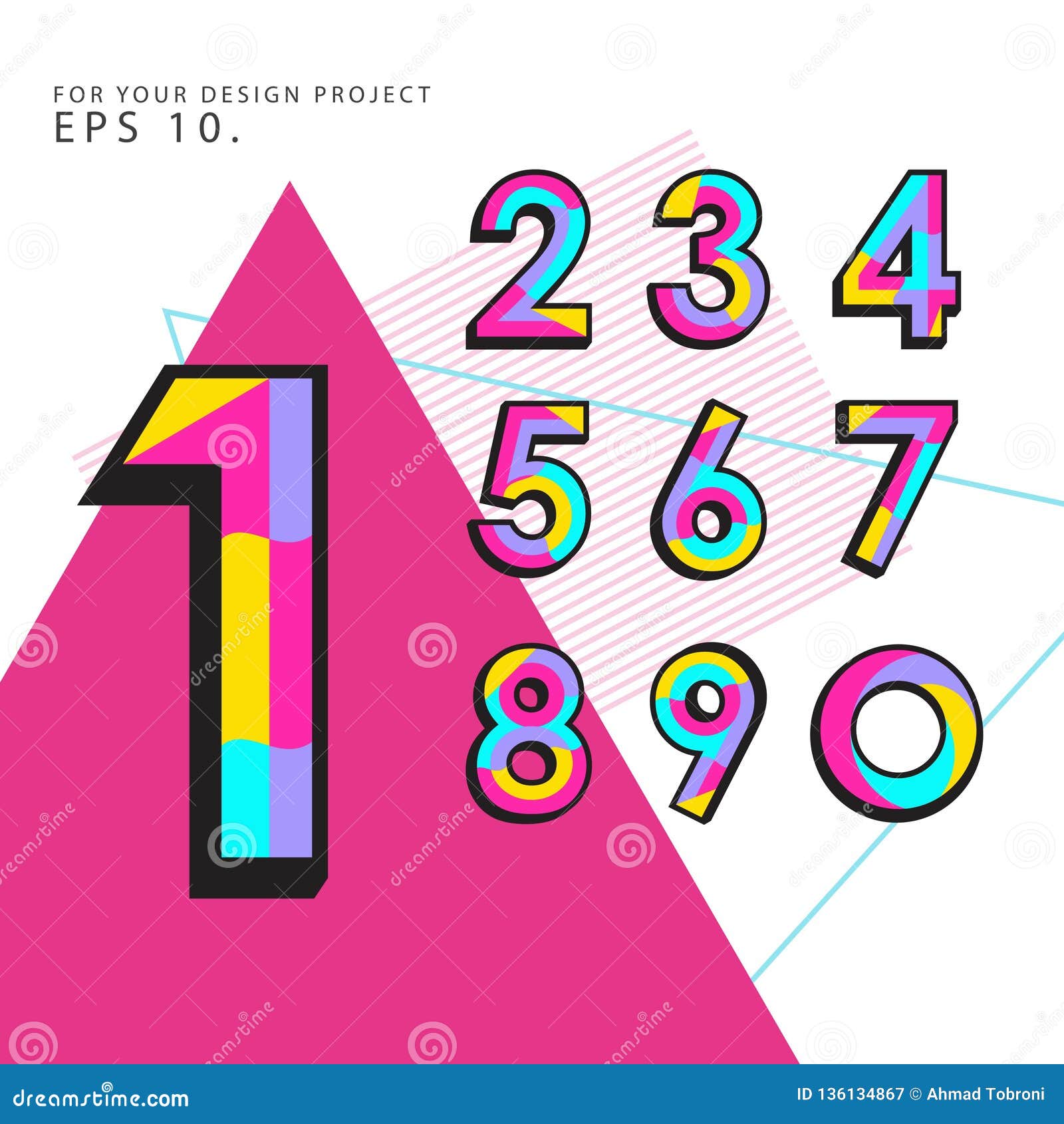 Download Retro Number Set Vector Design Illustration Stock Vector ...