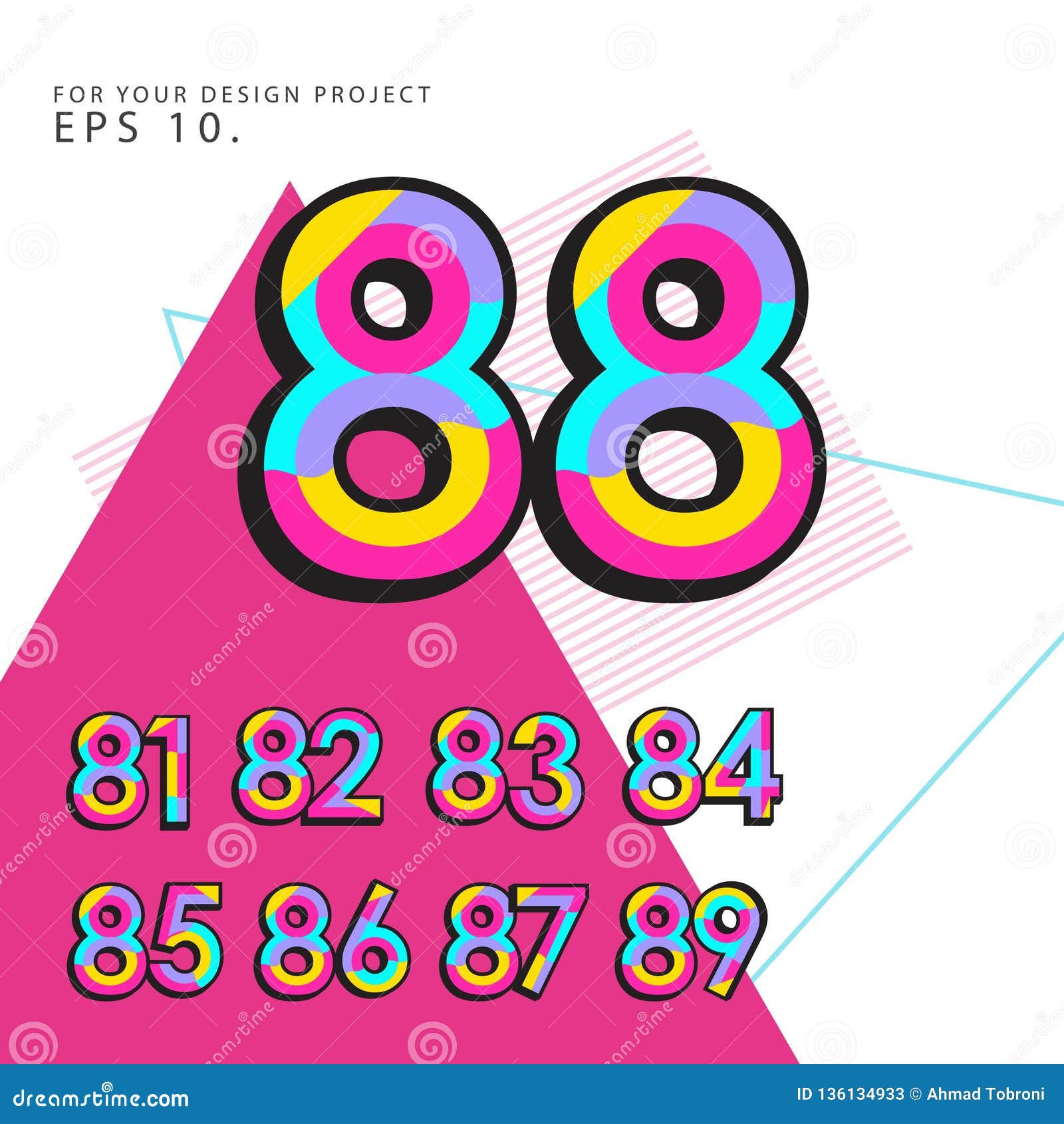 Download Retro Number Set Vector Design Illustration Stock Vector ...