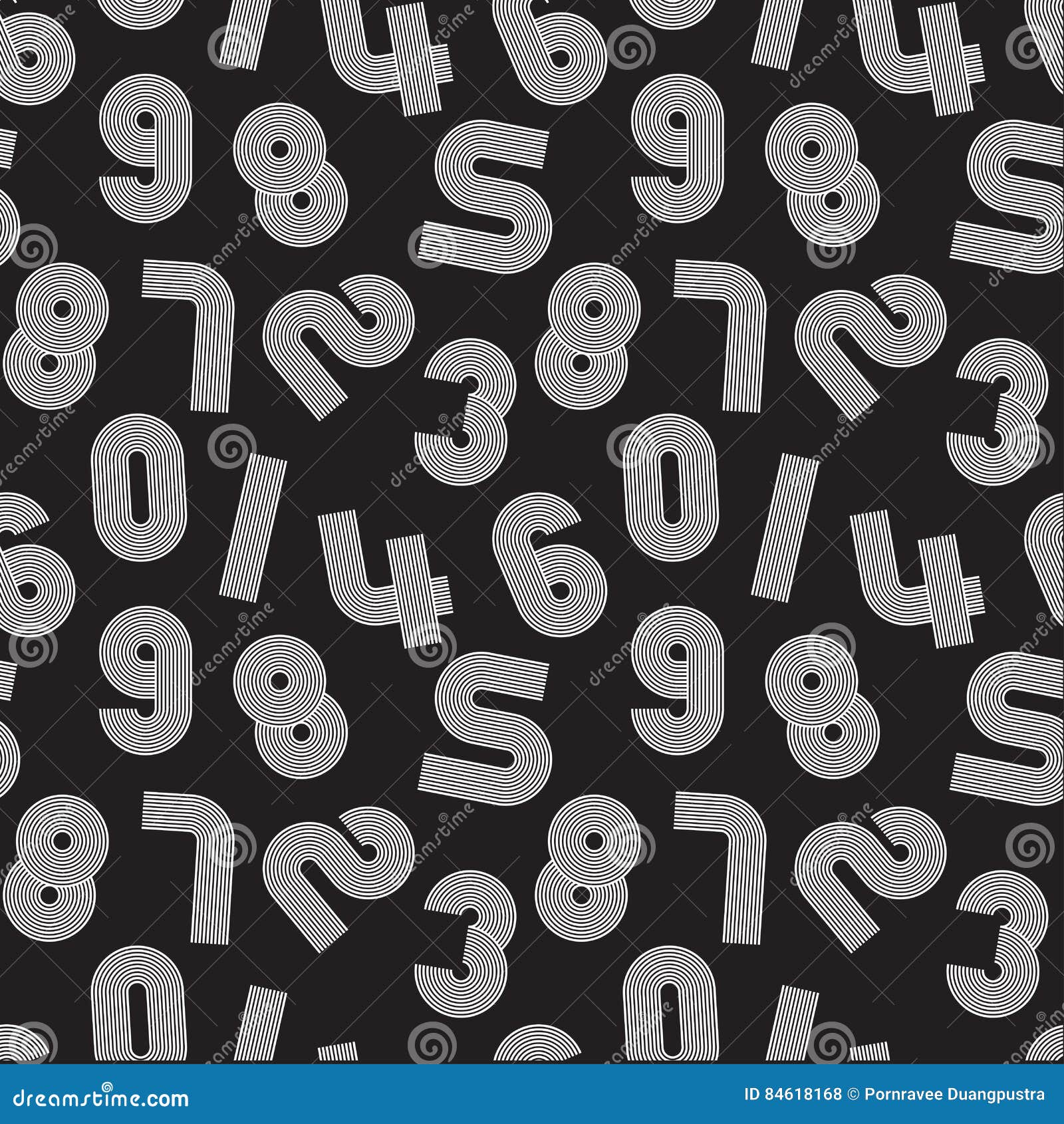 Download Retro numbers stock vector. Illustration of print, line ...