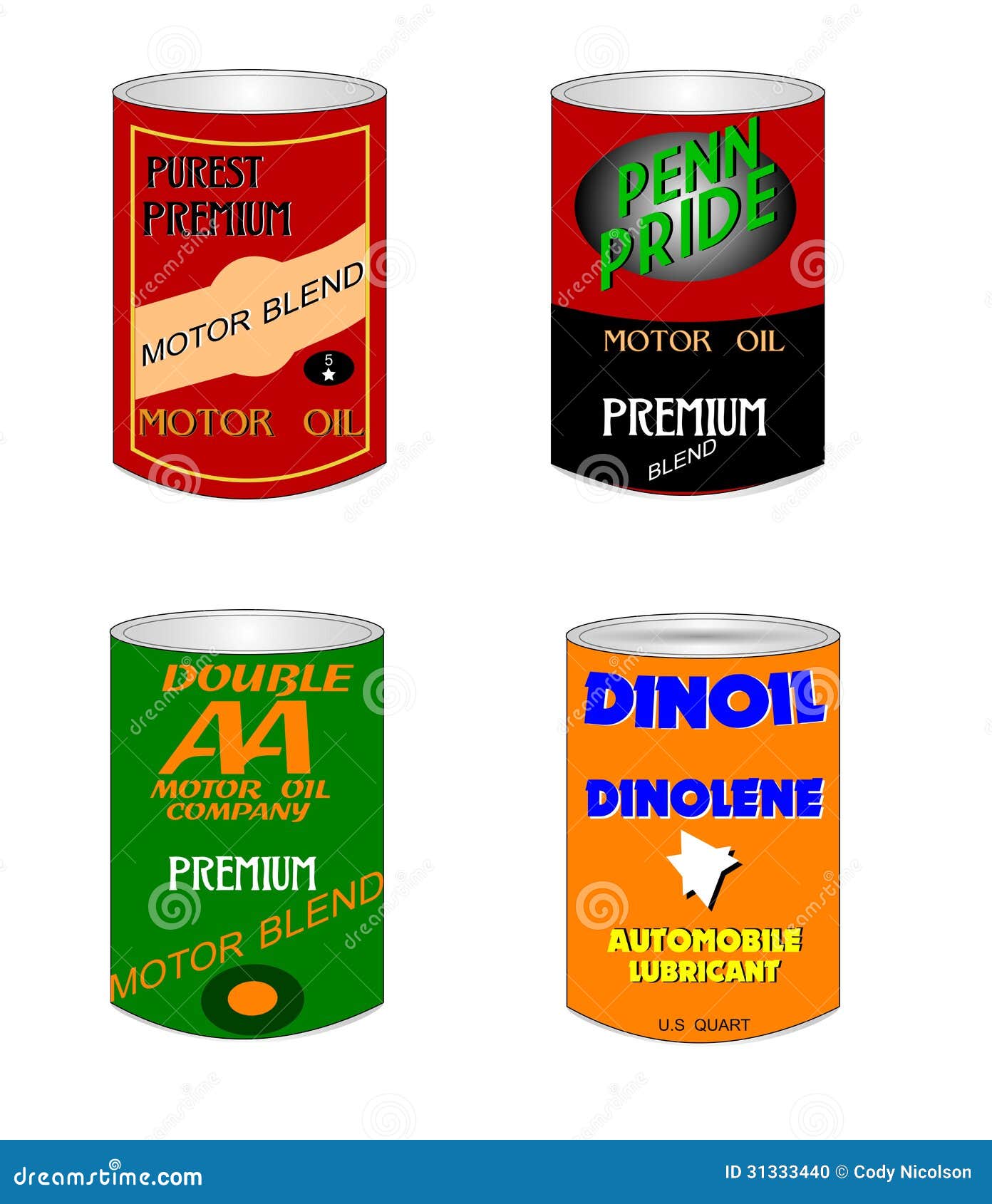Retro oil cans stock illustration. Illustration of automobile 31333440