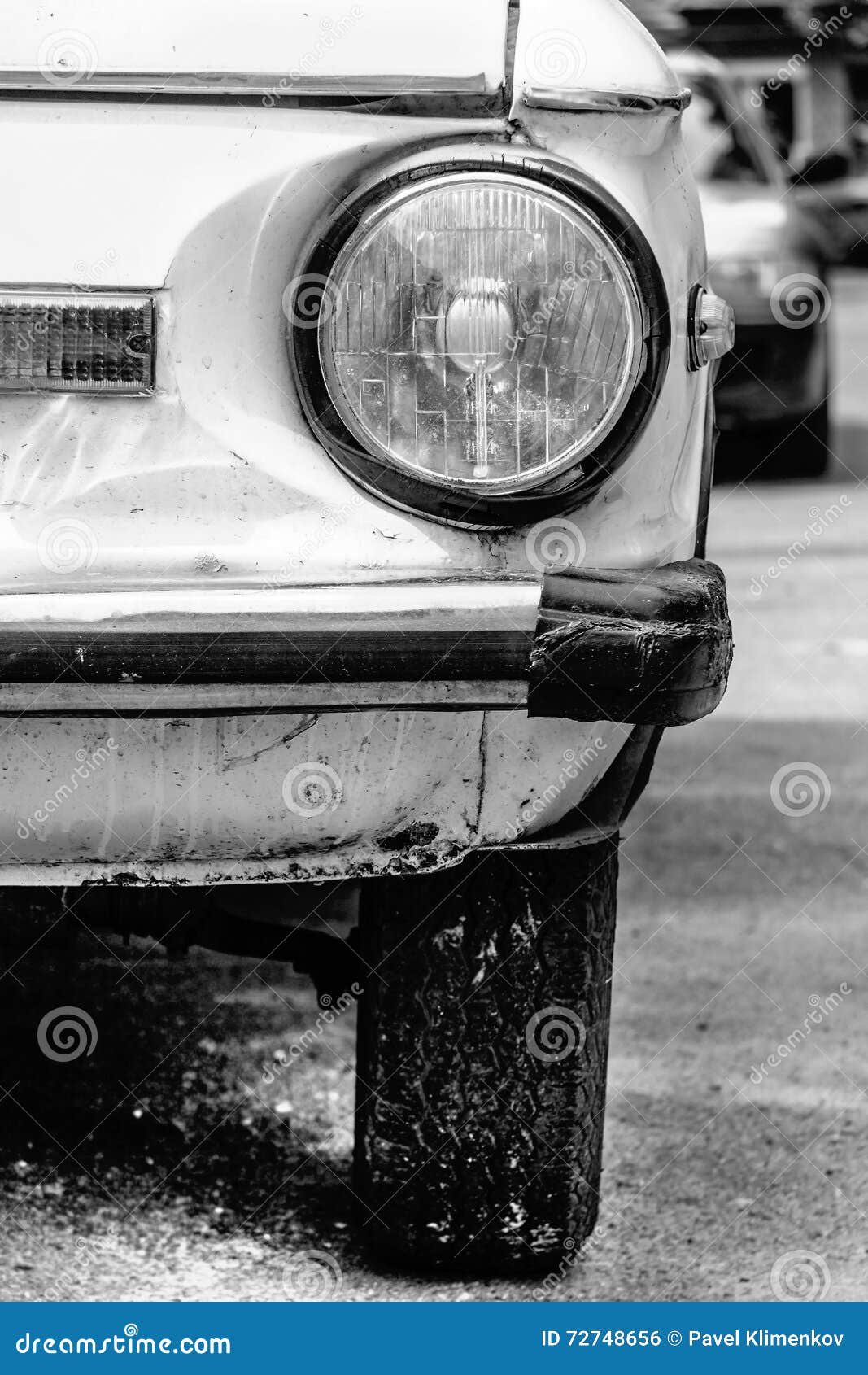 Retro old car bumper stock photo. Image of muscovite 72748656