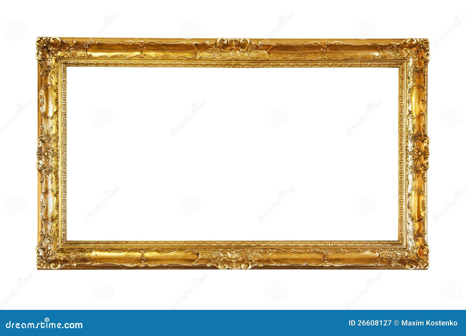 Retro old gold frame stock image. Image of gold, paintings 26608127