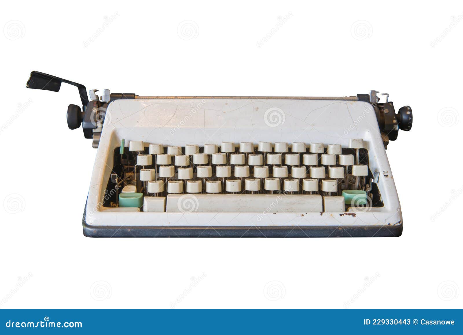 Old Writing Machine Isolated On White Stock Photo, Picture and