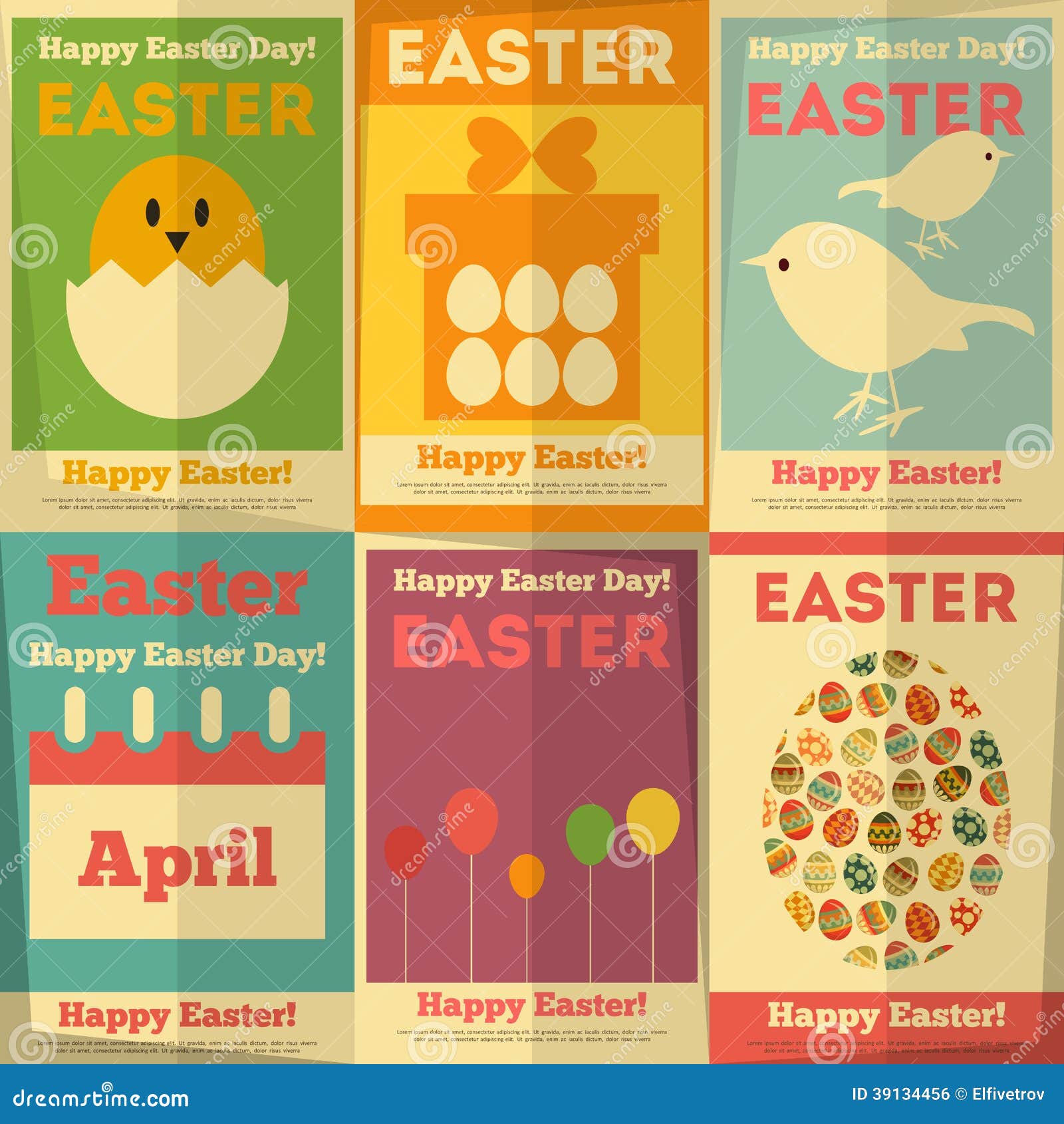 Retro- Ostern-Poster vektor abbildung. Illustration von ...