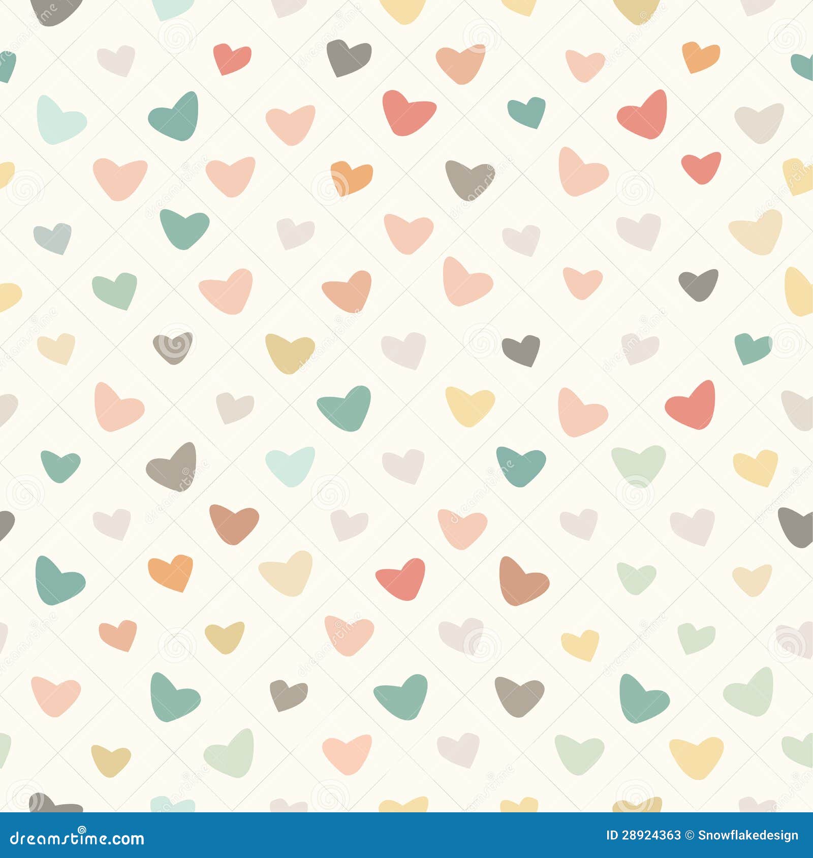 Retro Pattern with Colorful Hearts Stock Vector - Illustration of ...