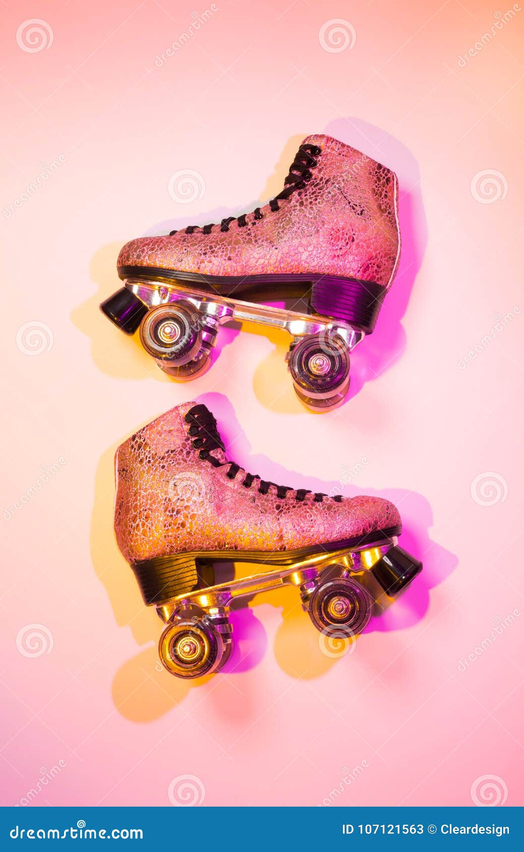 Retro Pink Glittery Roller Skate Poster Layout Design Stock Image Image Of Fashionable Active 107121563