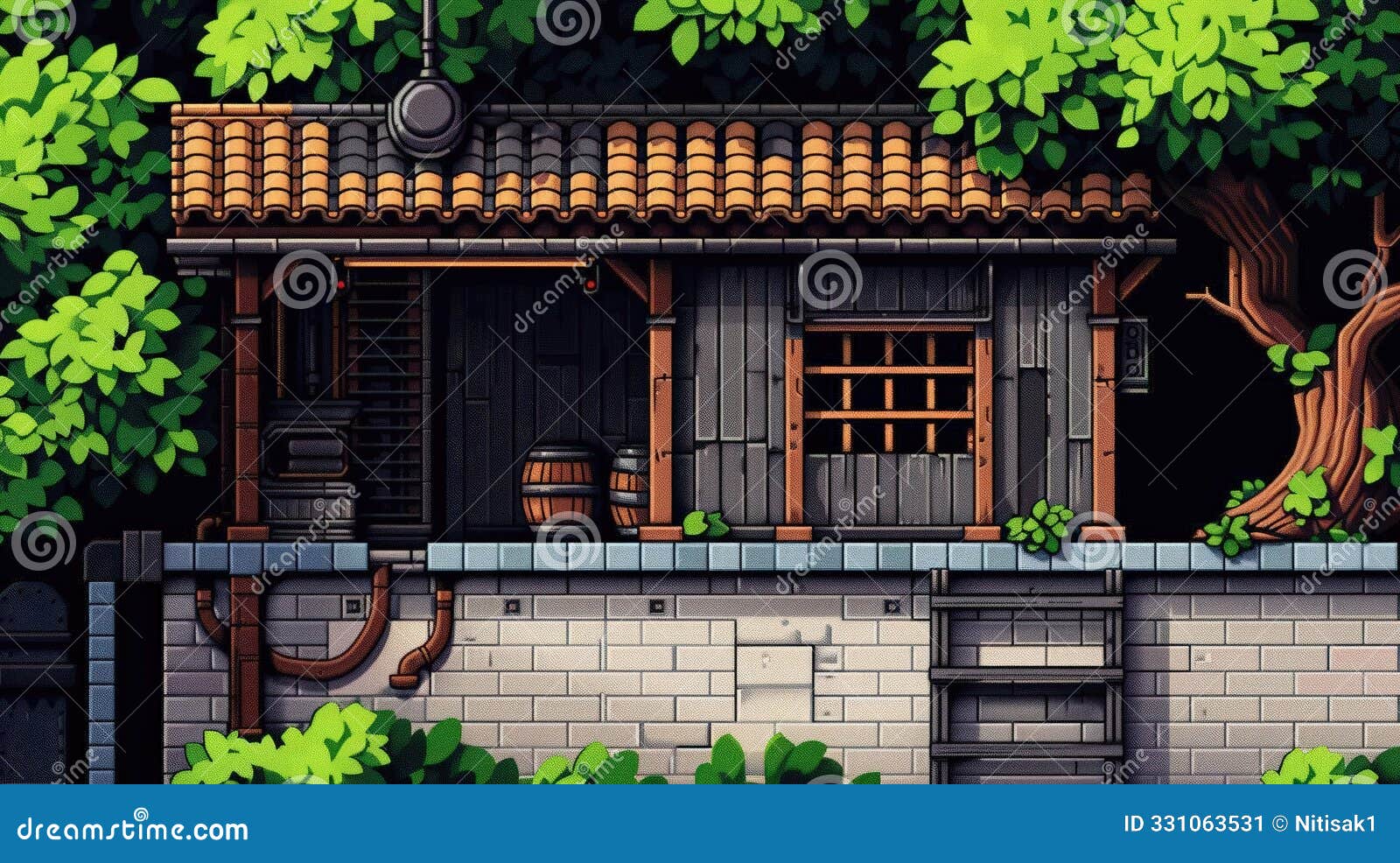 retro pixel art game level 