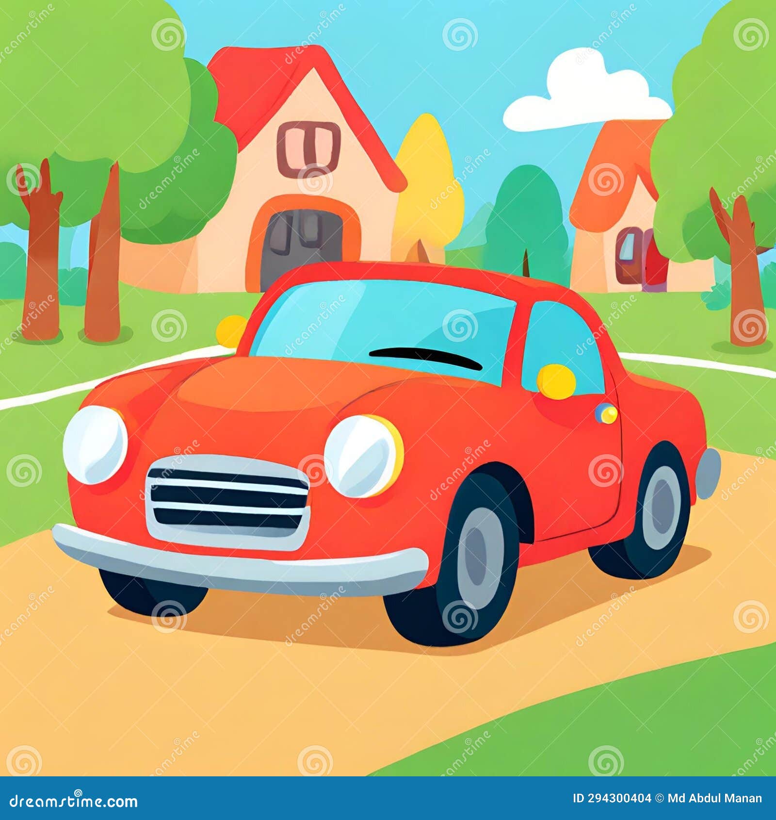 Retro Pop Car Bright and Playful Vehicle Design Stock Illustration Illustration of vehicle