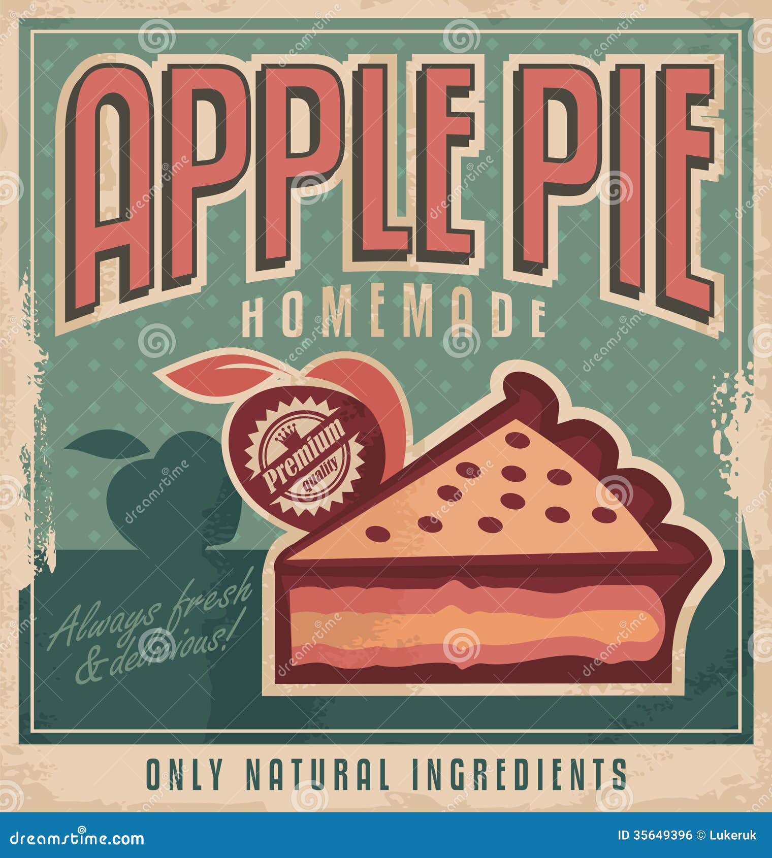 retro poster  for apple pie