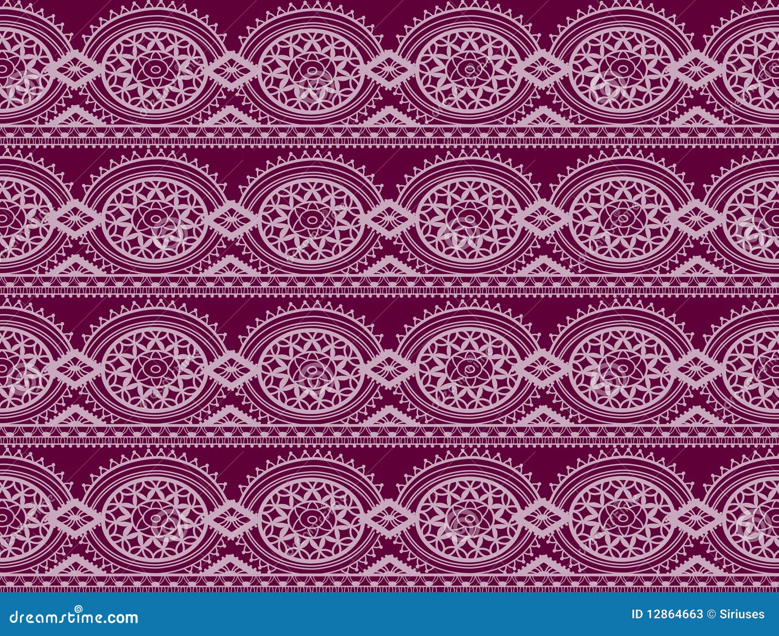 Retro Purple Seamless Damask Pattern Stock Illustration Illustration