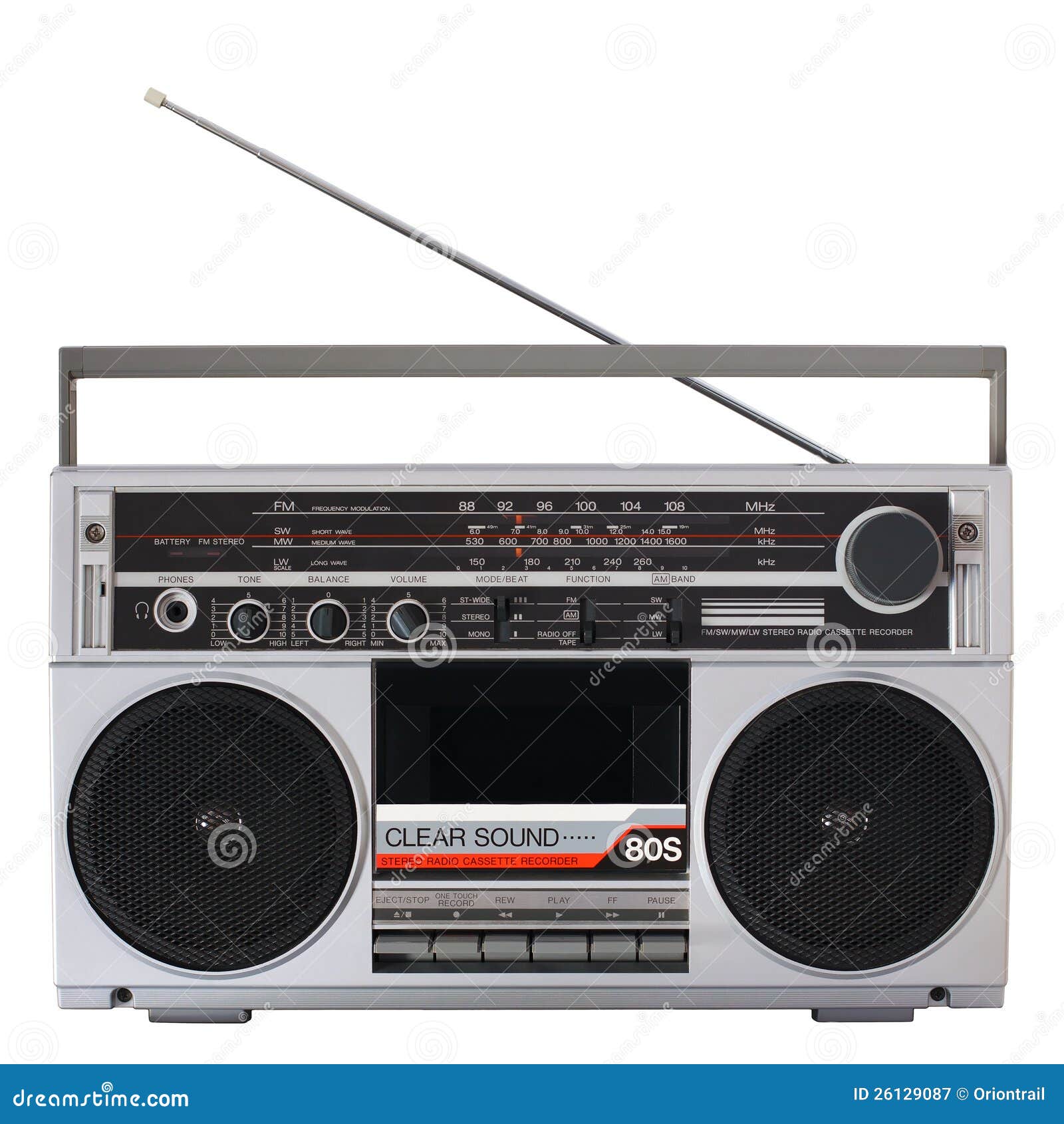 Retro Radio Cassette Player Stock Image - Image of player, music: 26129087