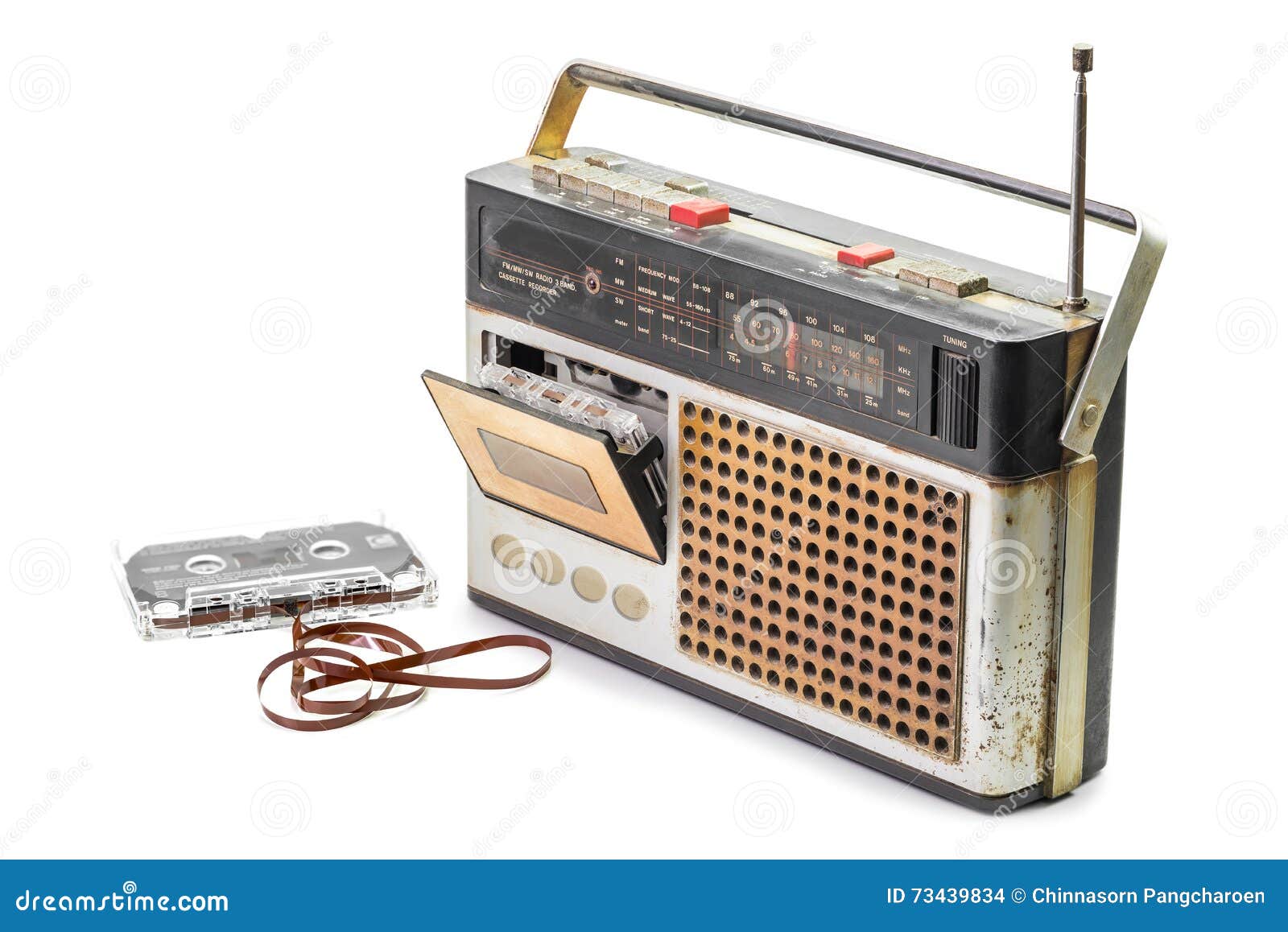 Retro Radio with Cassette Tape Stock Photo - Image of electronic,  frequency: 73439834