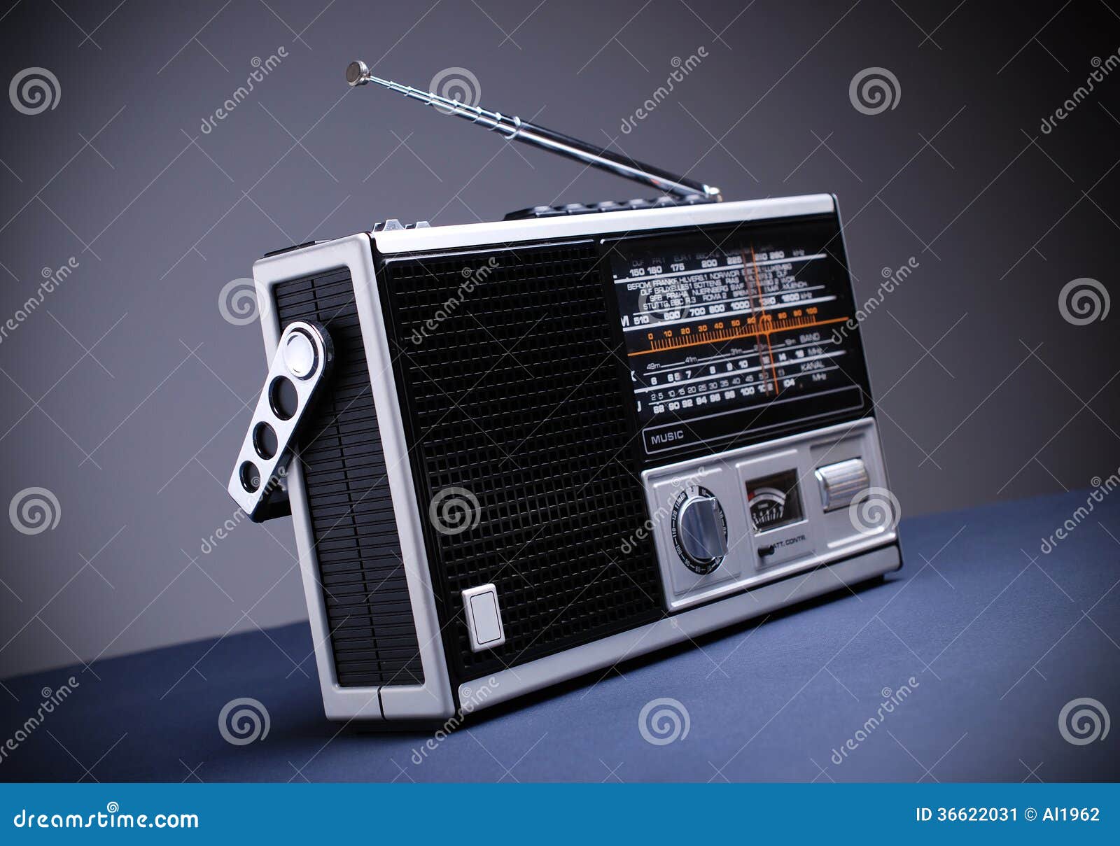 Retro Radio With The Gray Background Stock Image Image of electrical