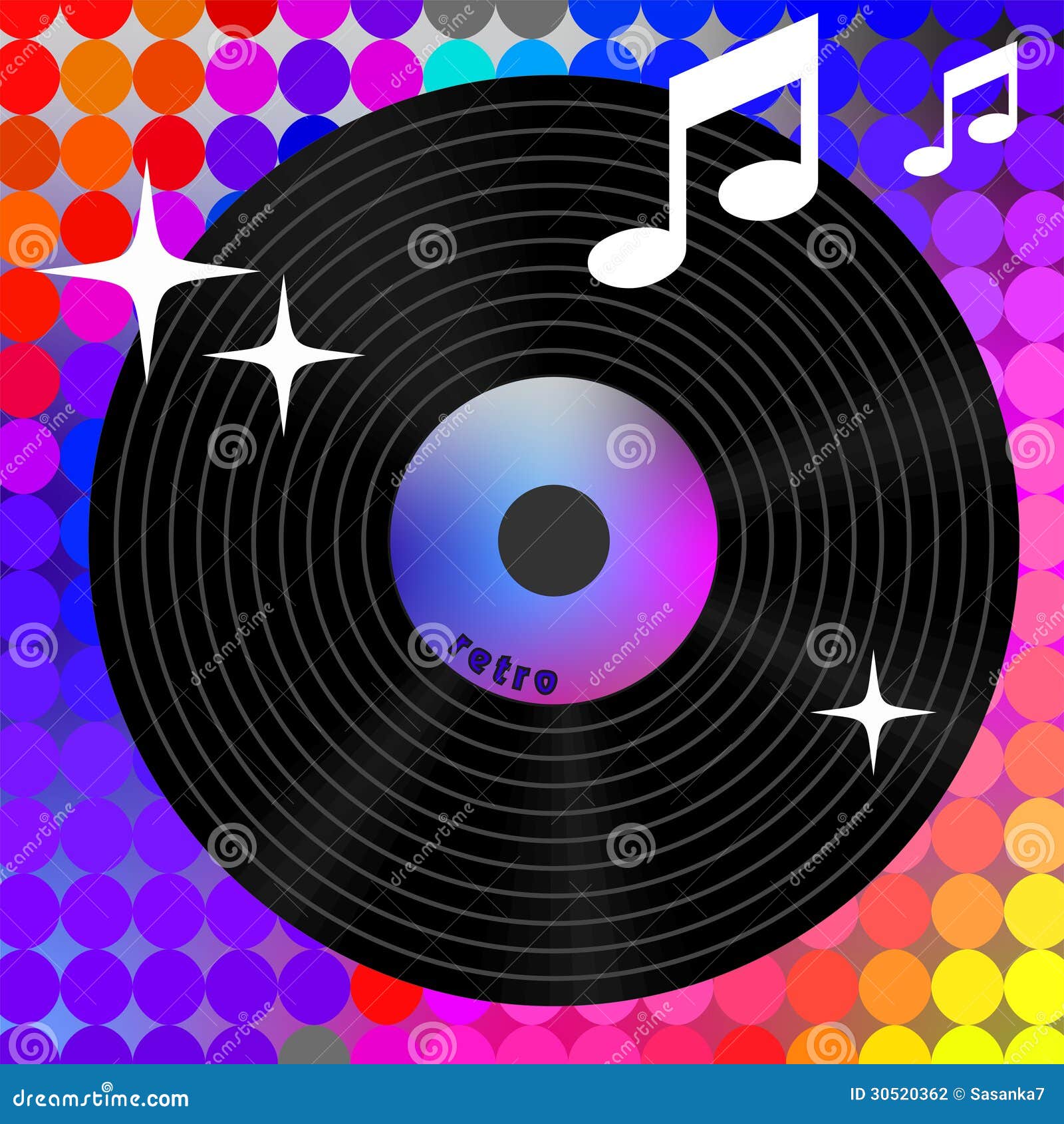 Retro Rainbow Music Icon Stock Photography - Image: 30520362