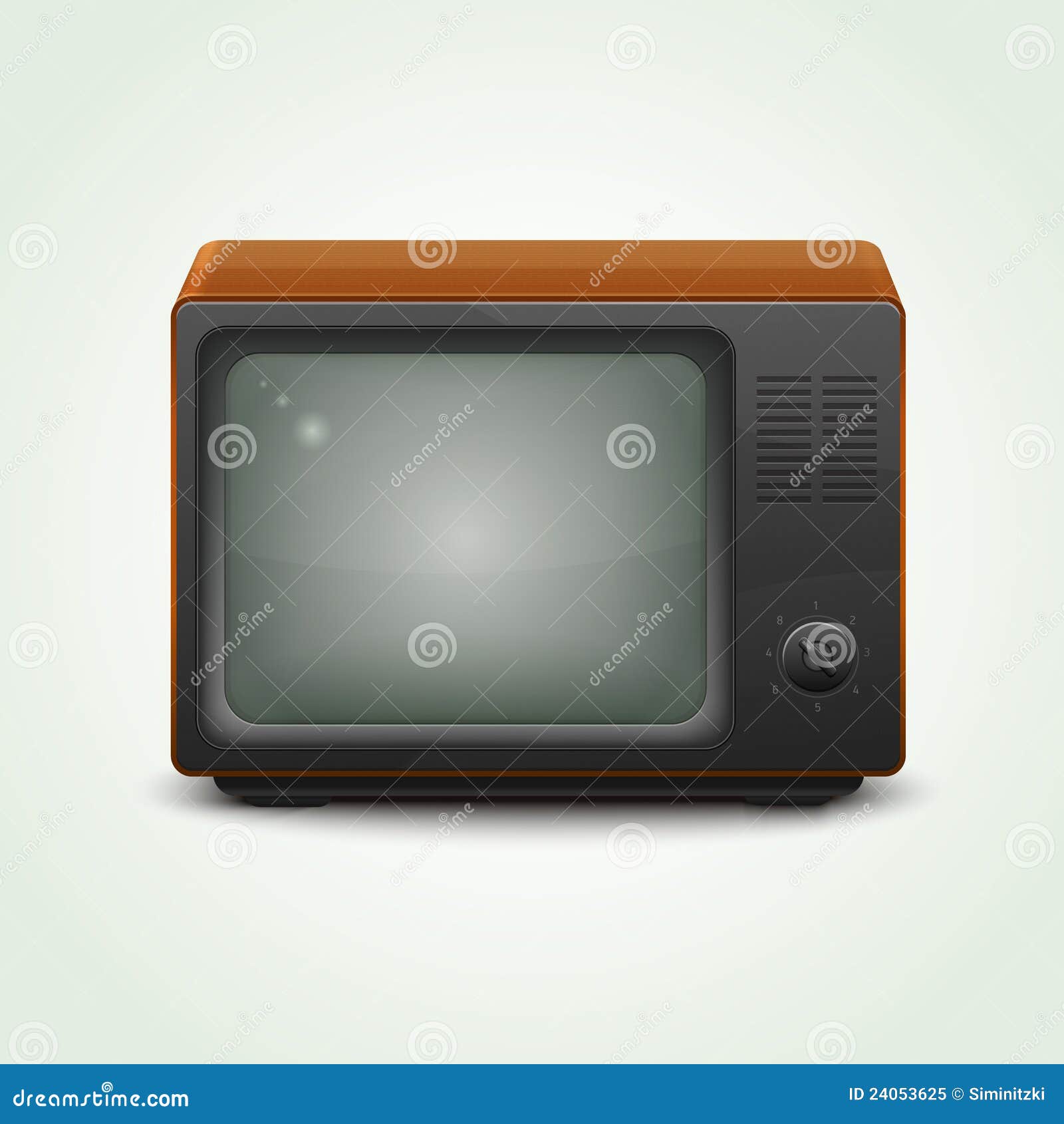 Retro Realistic Tv Set Stock Illustration Illustration Of Isolated