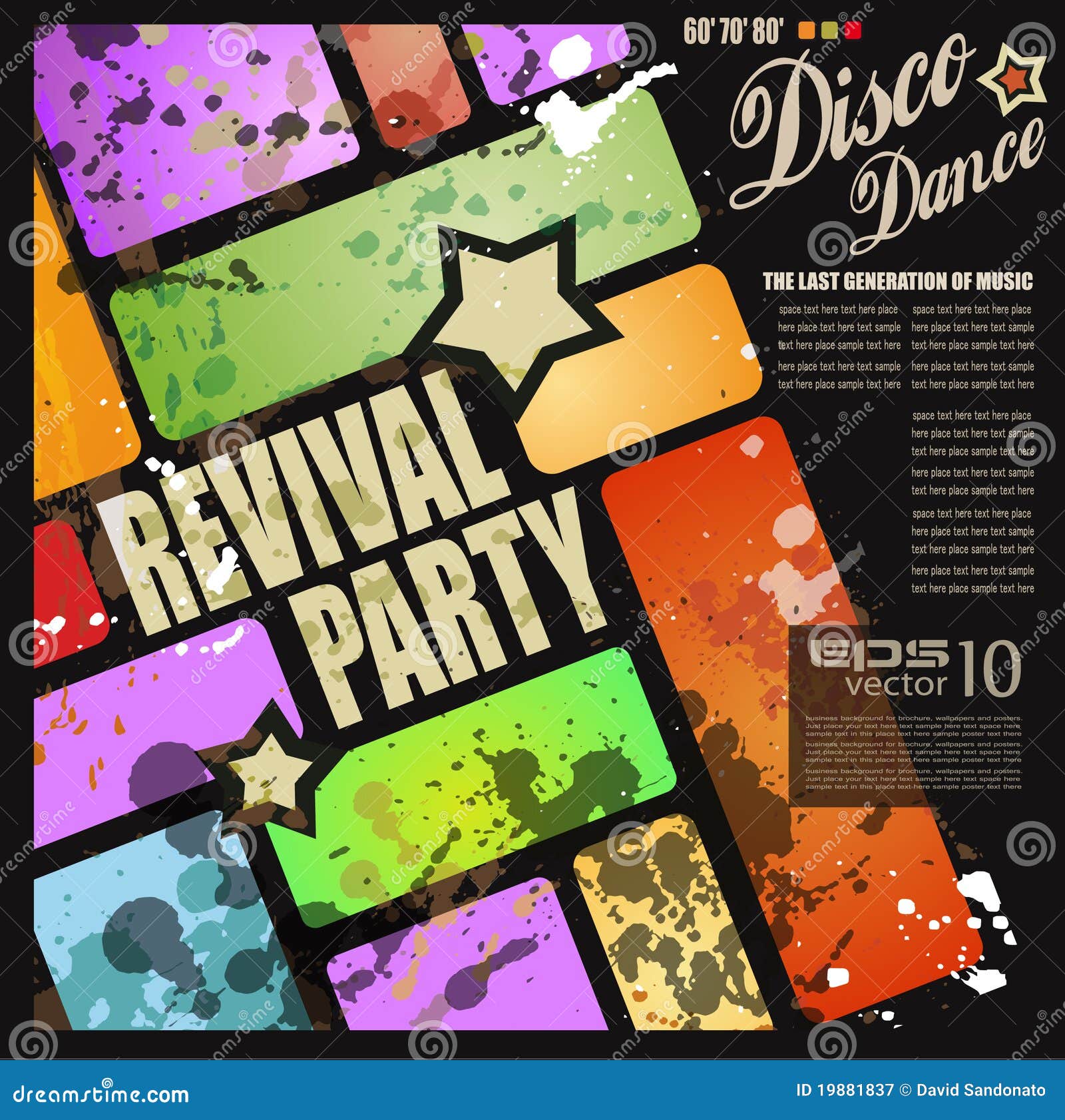 retro' revival disco party flyer