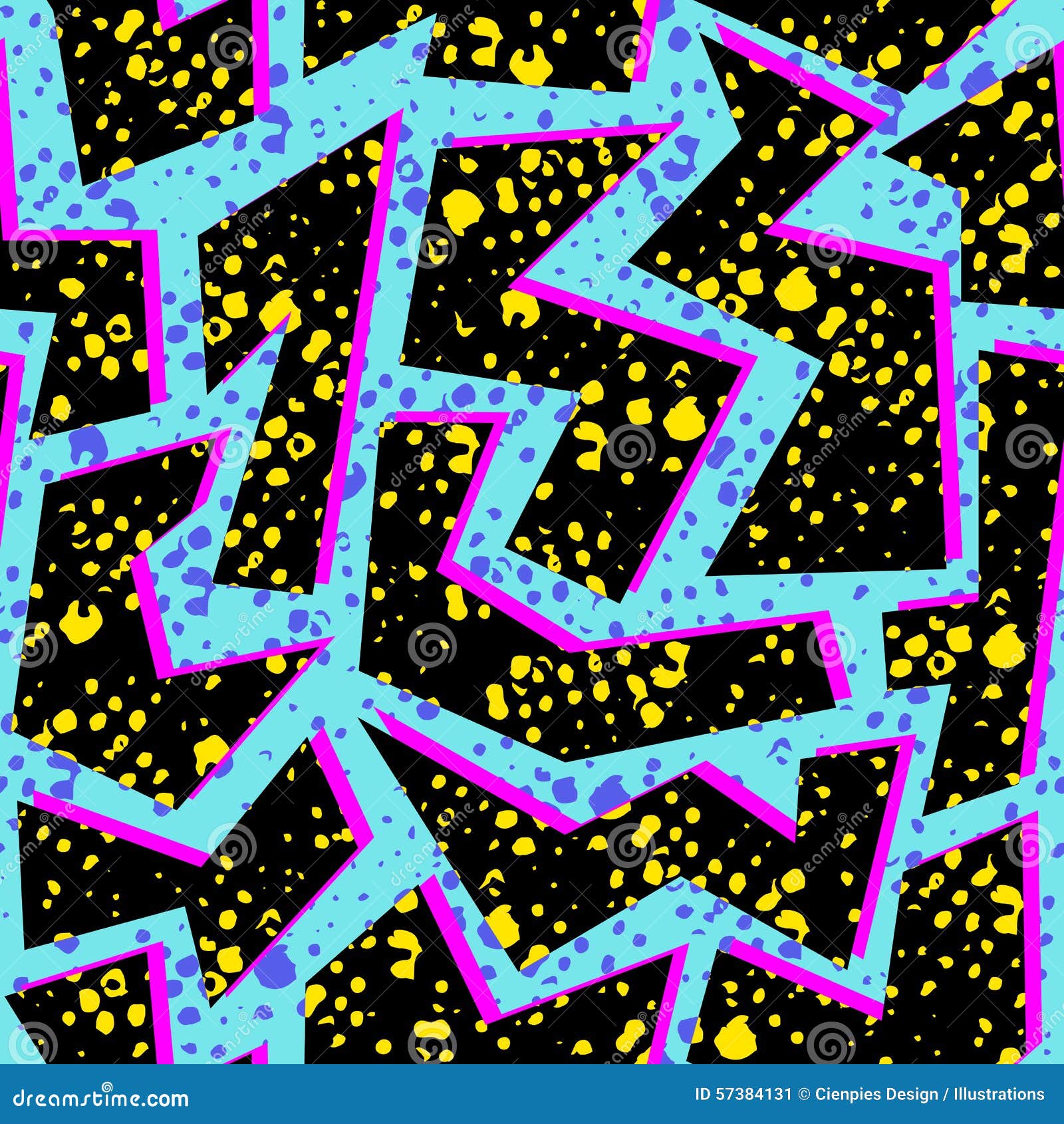 Retro 80s pattern background illustration