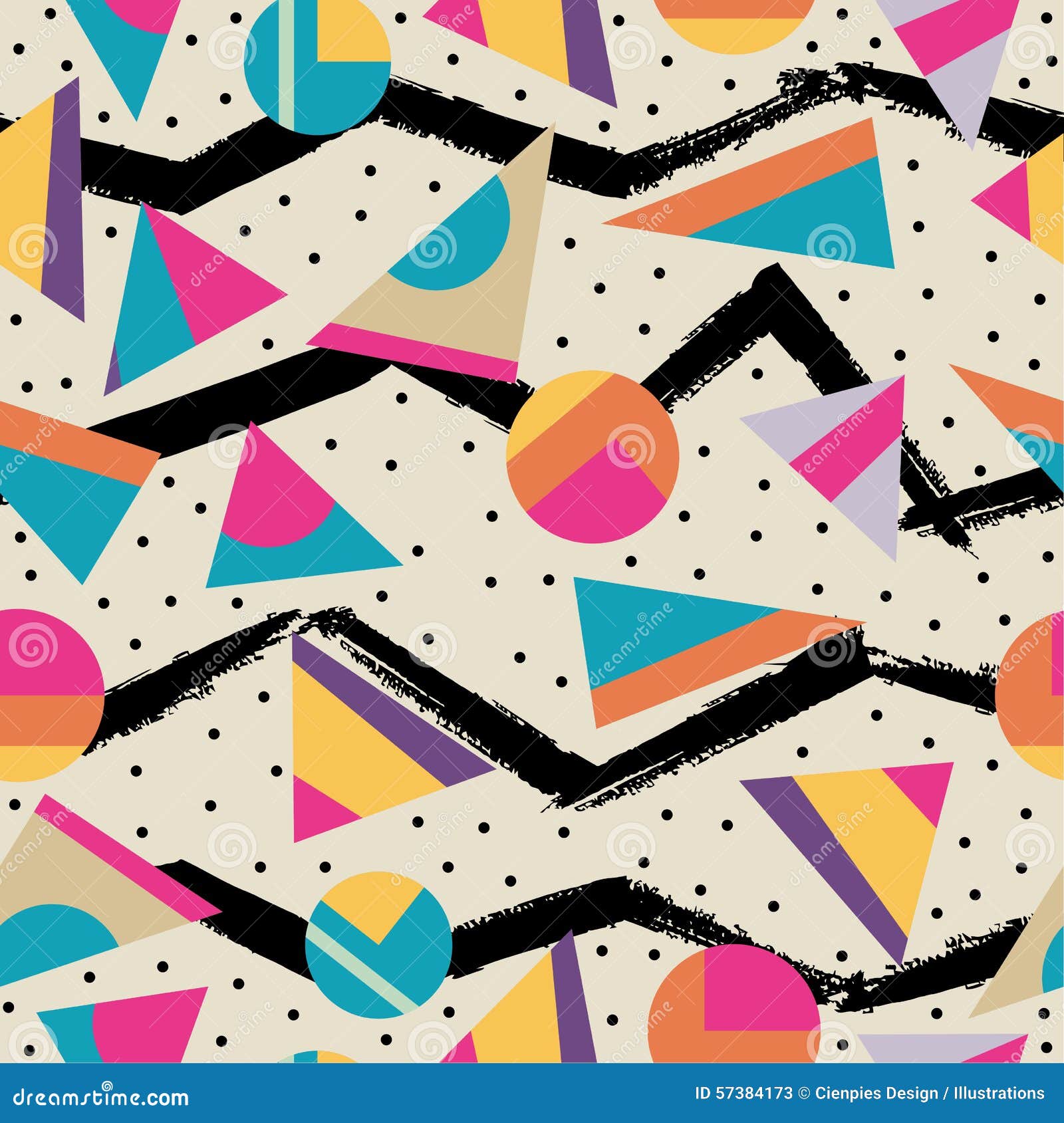 Retro 80s Seamless Pattern Background Stock Vector - Illustration of ...