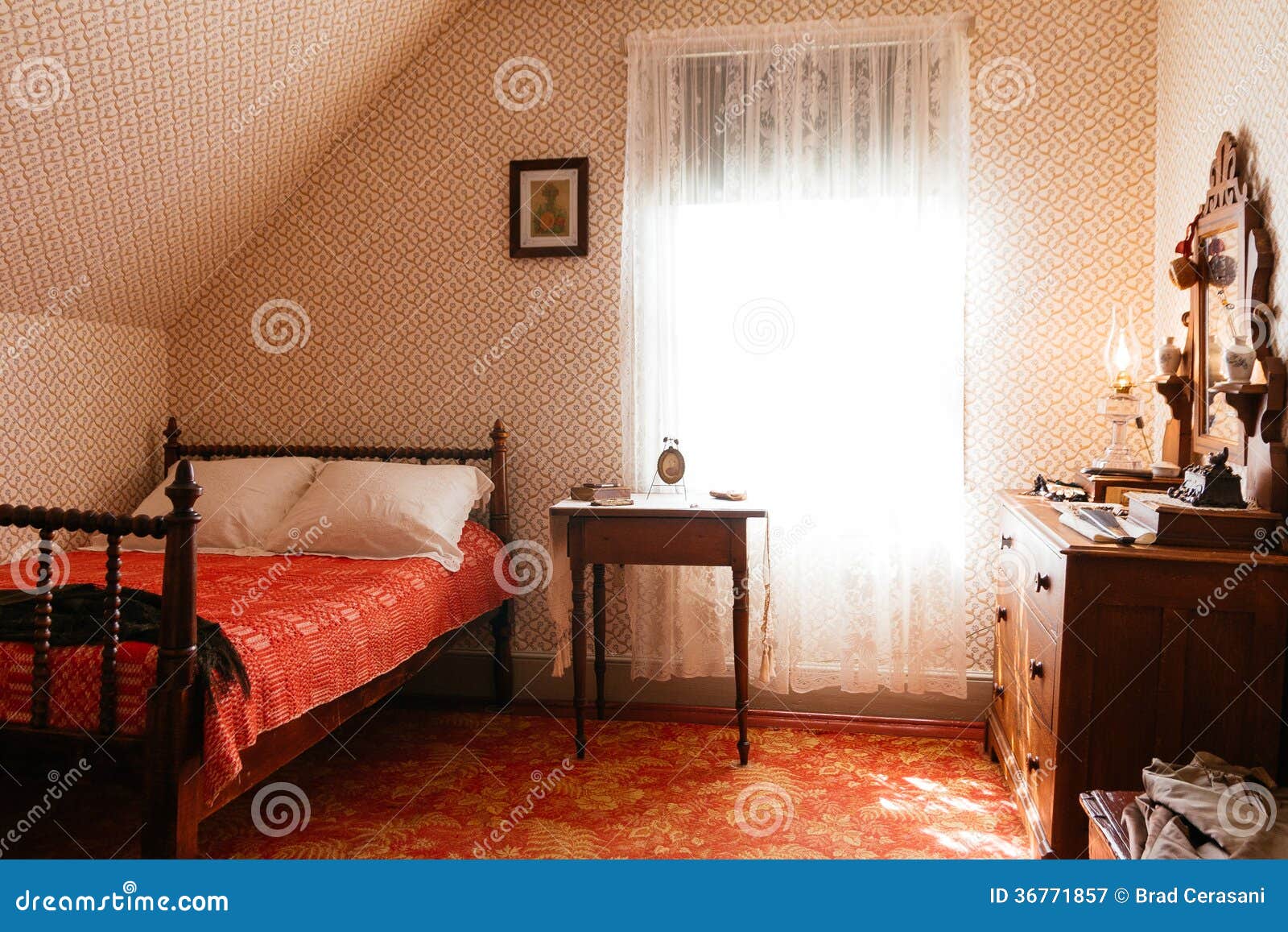 Retro Schlafzimmer Lizenzfreie Stockfotografie Bild 36771857