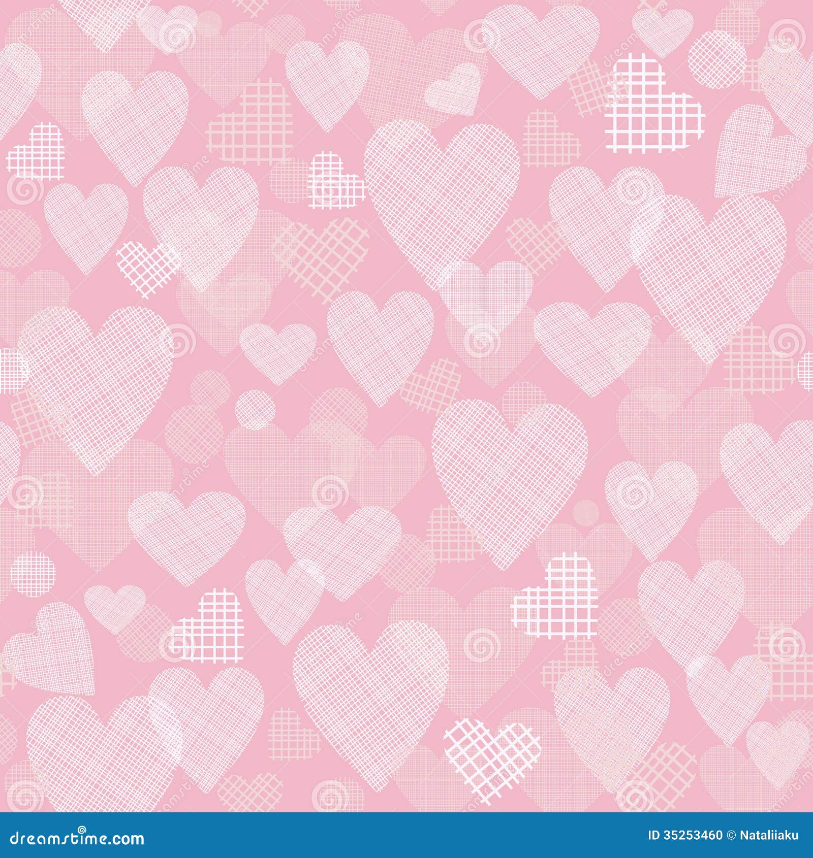 Retro Seamless Pattern with Hearts Stock Vector - Illustration of ...