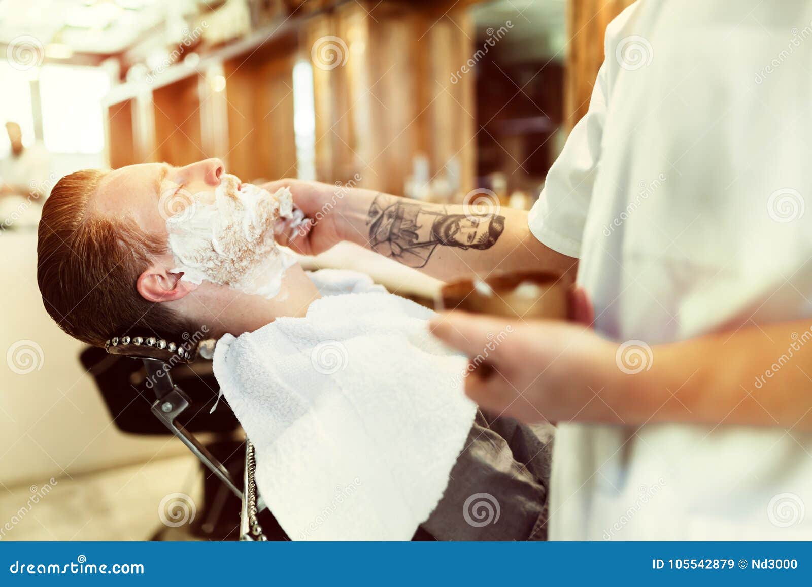 Retro shaving with foam stock image. Image of mustache 105542879