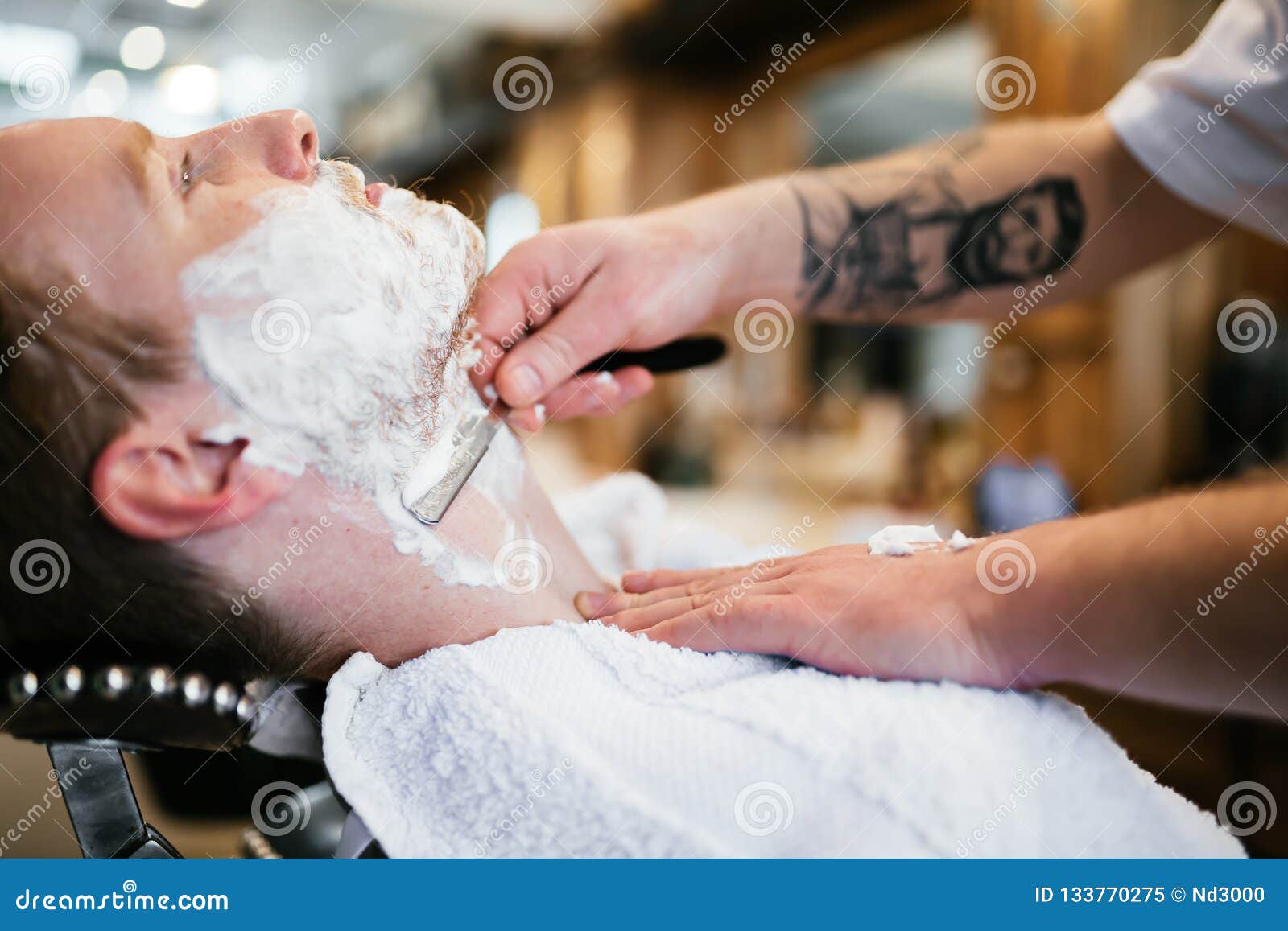 Retro shaving with foam stock image. Image of pampering 133770275