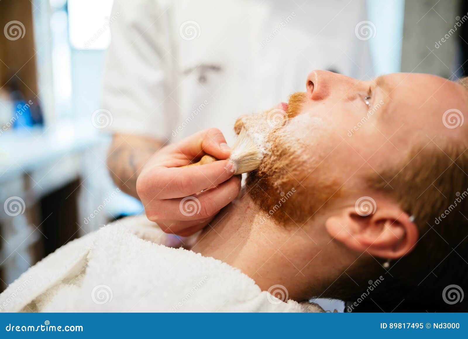 Retro shaving with foam stock image. Image of client 89817495