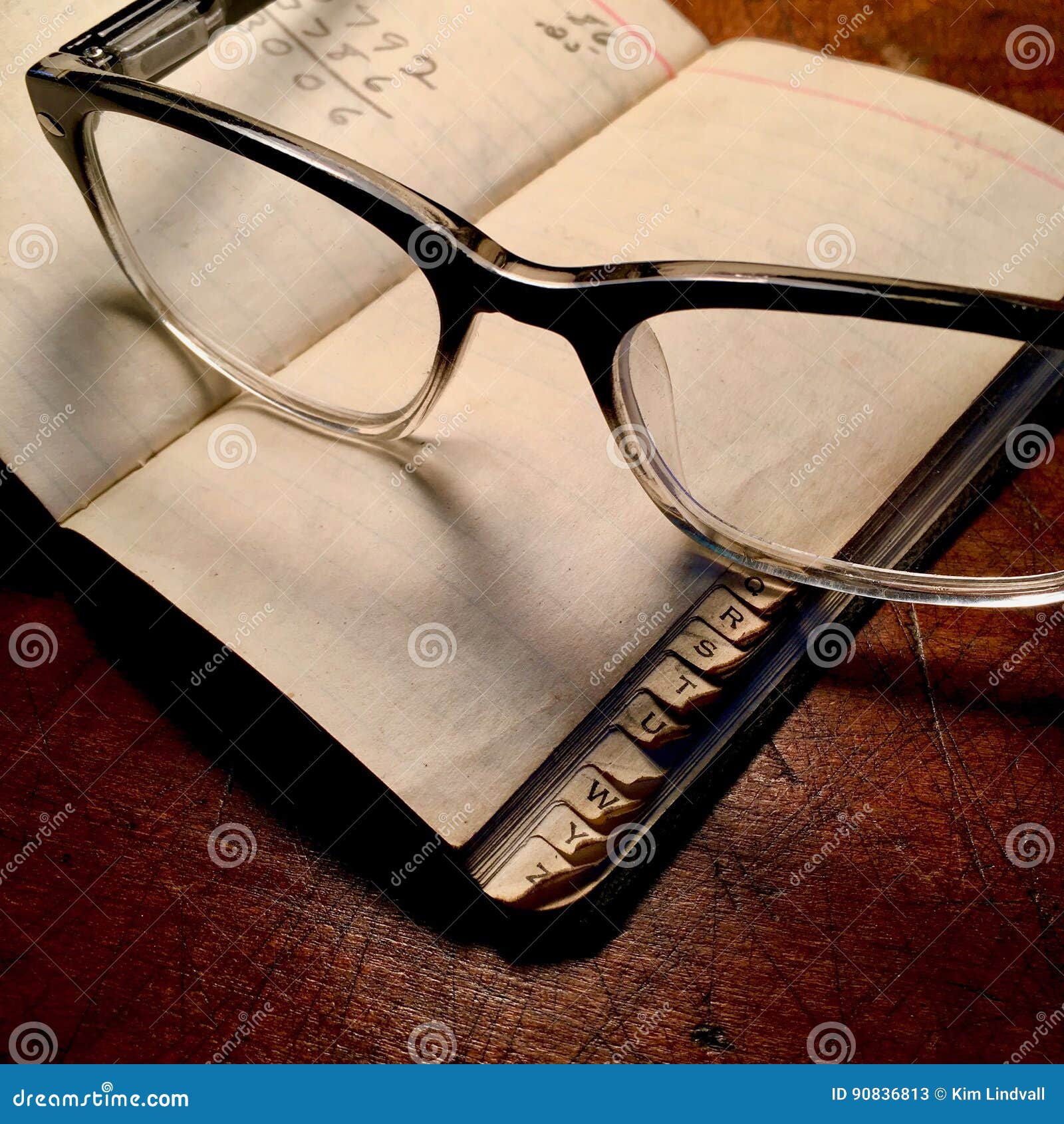 Retro Spectacles With Little Black Book Stock Image Image Of