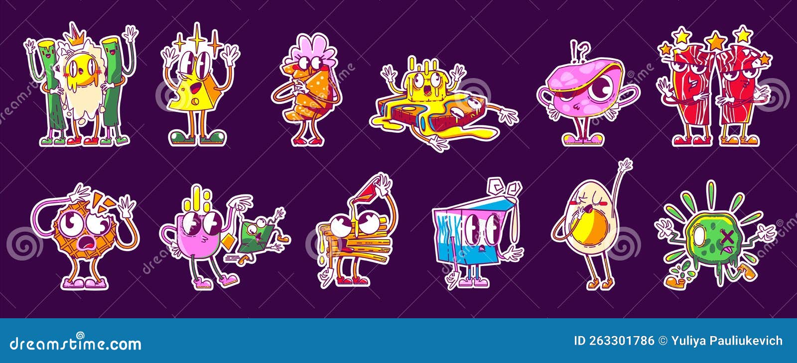 Set Of Breakfast Characters Vector Cute Cartoons CartoonDealer set-of-breakfast-characters-vector-cute-cartoons-cartoondealer