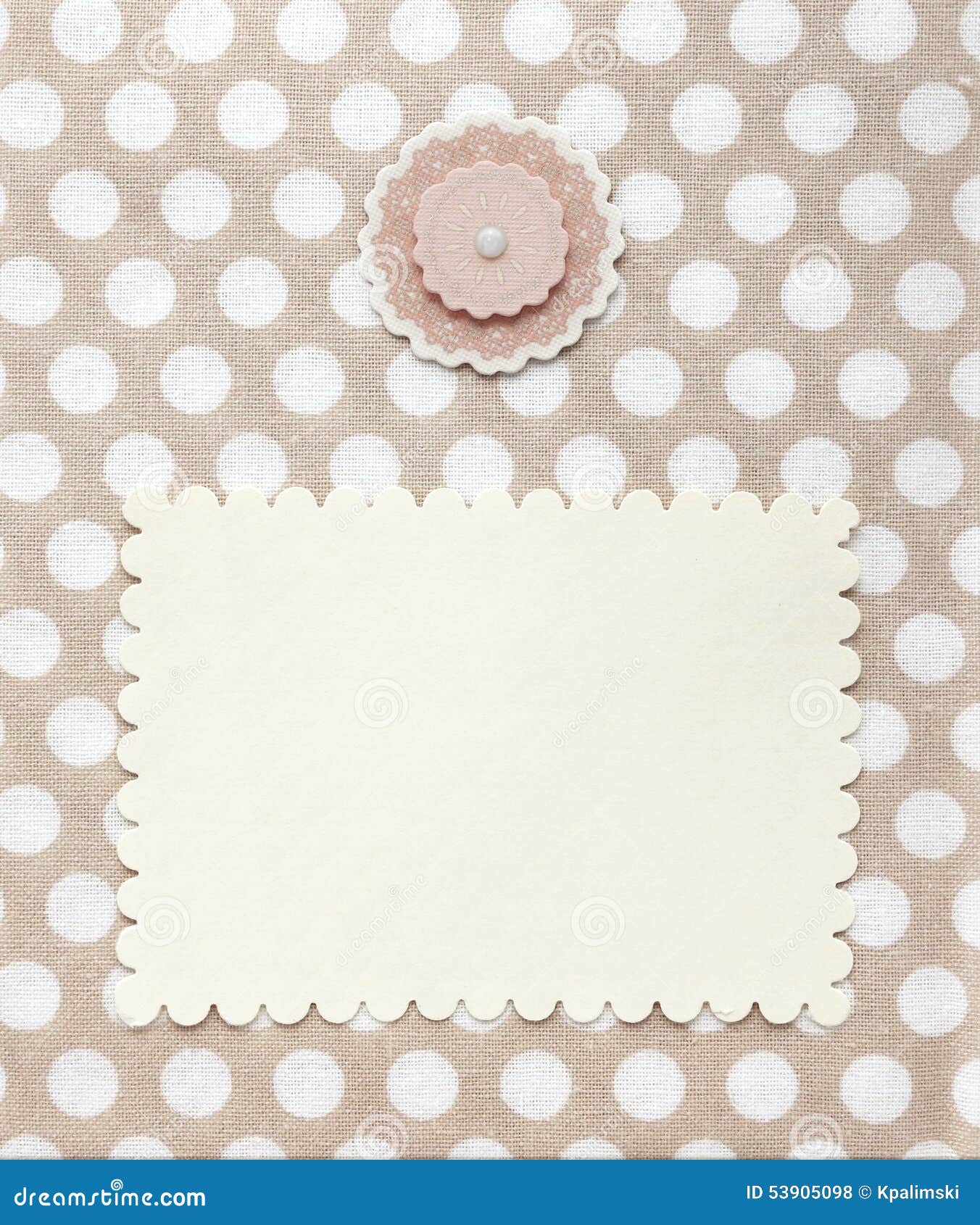 retro style album page with blank photo and flower decoration