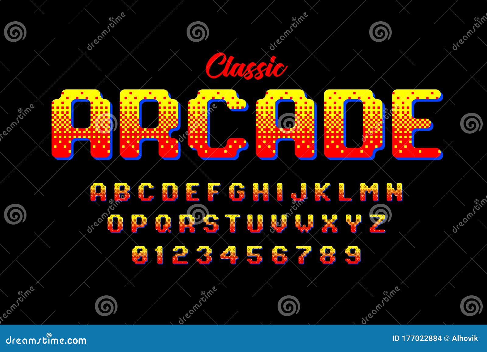 retro style arcade games font