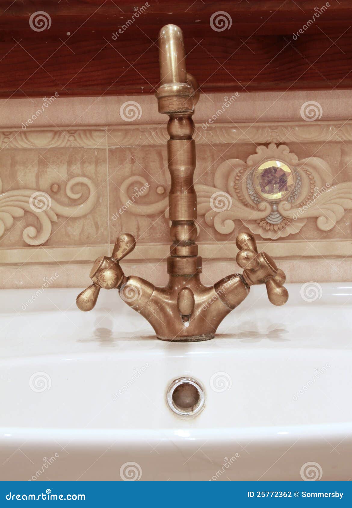 Retro Style Bronze Water Tap Stock Photo Image of appliance, silver