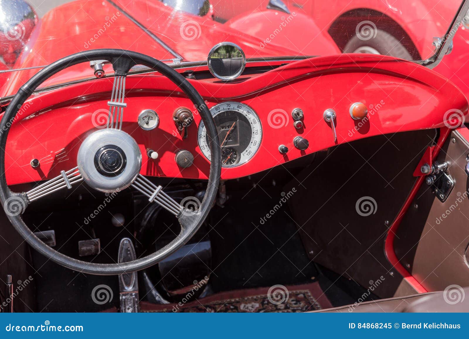 Retro Style Classic Red Car Interior Stock Image Image of speed