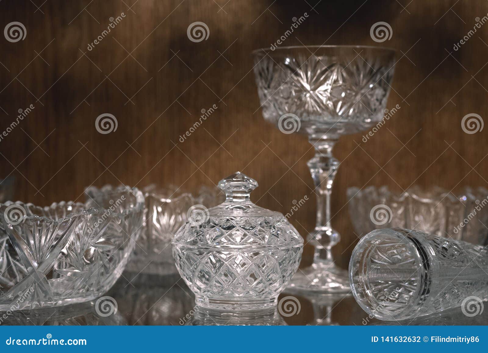 Crystal glass kitchenware. stock photo. Image of transparent 141632632