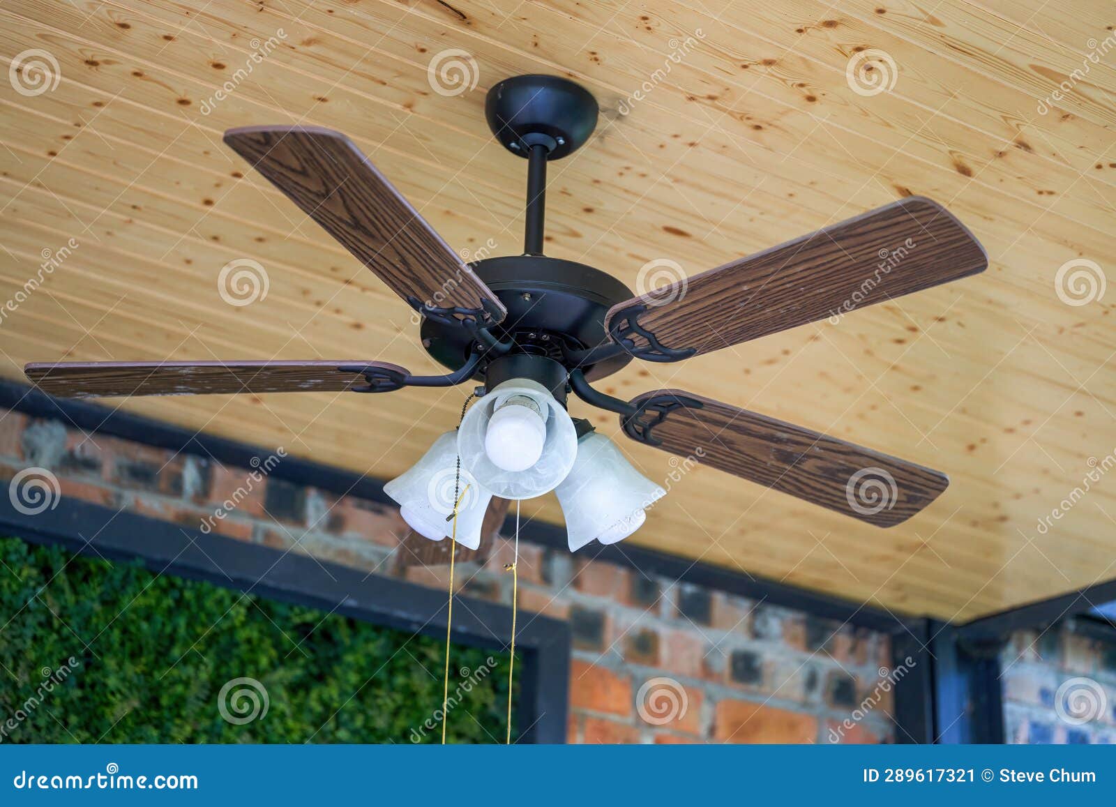 Retro Style Electric Fan with Light Bulb Stock Image Image of