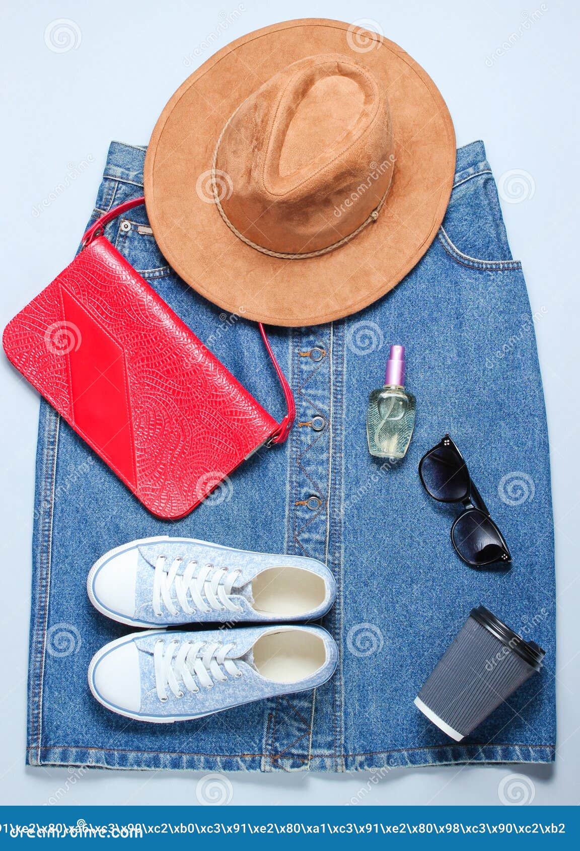 Retro Style, Flat Lay Clothes, Shoes and Accessories Stock Photo ...