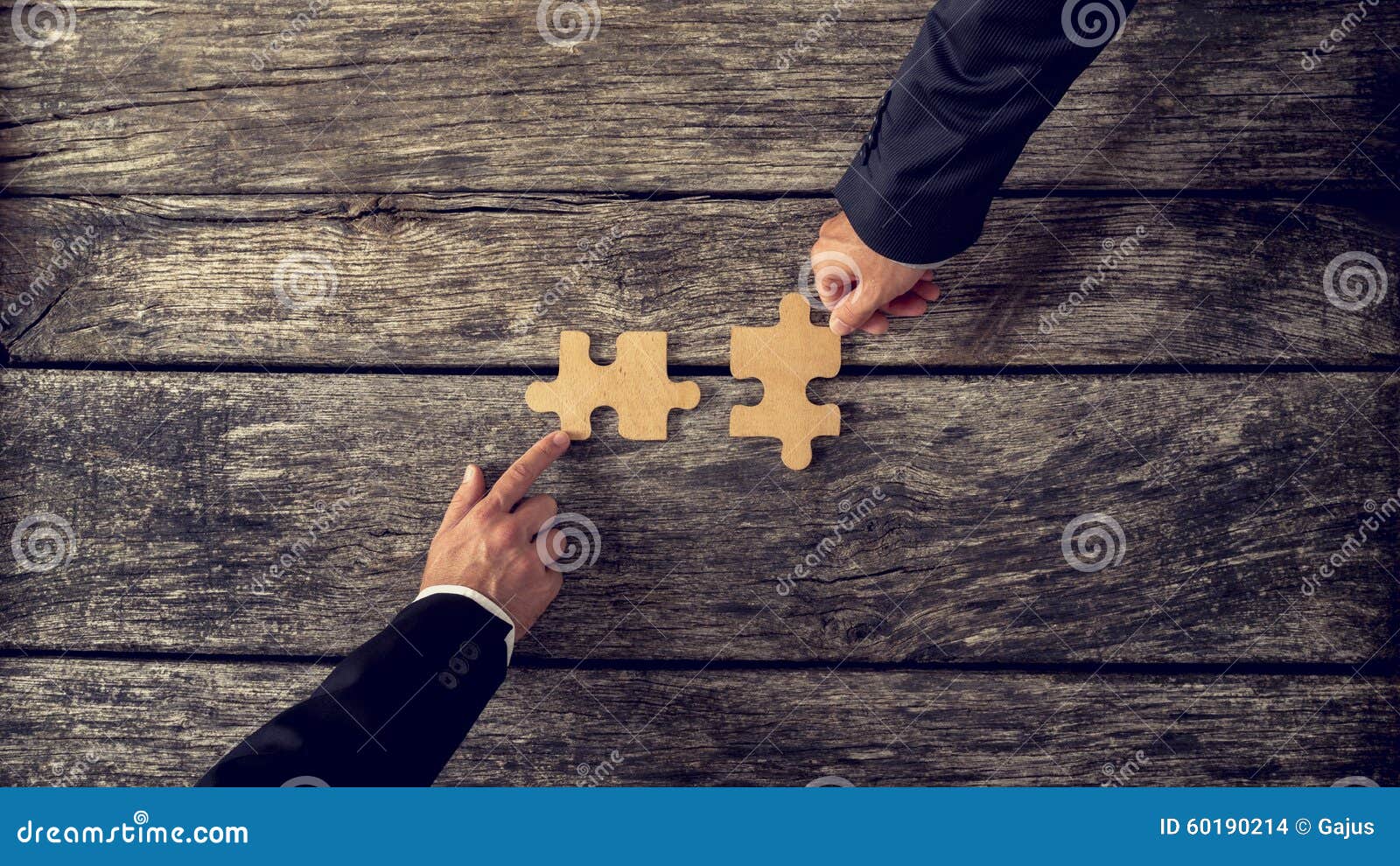 retro style image of two business partners each placing one matc
