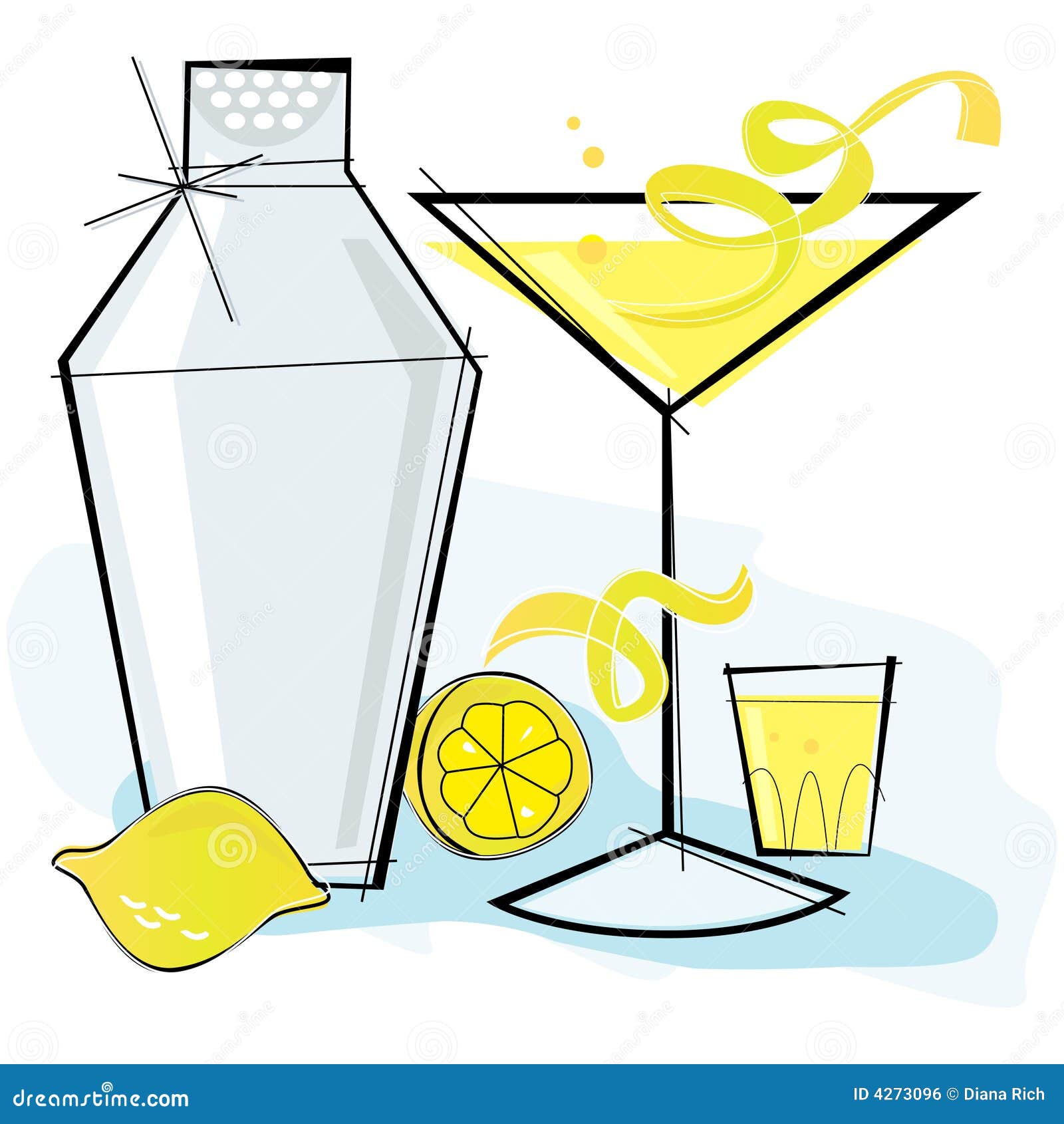Retrostyle Lemondrop Martini Stock Vector Illustration of beverage