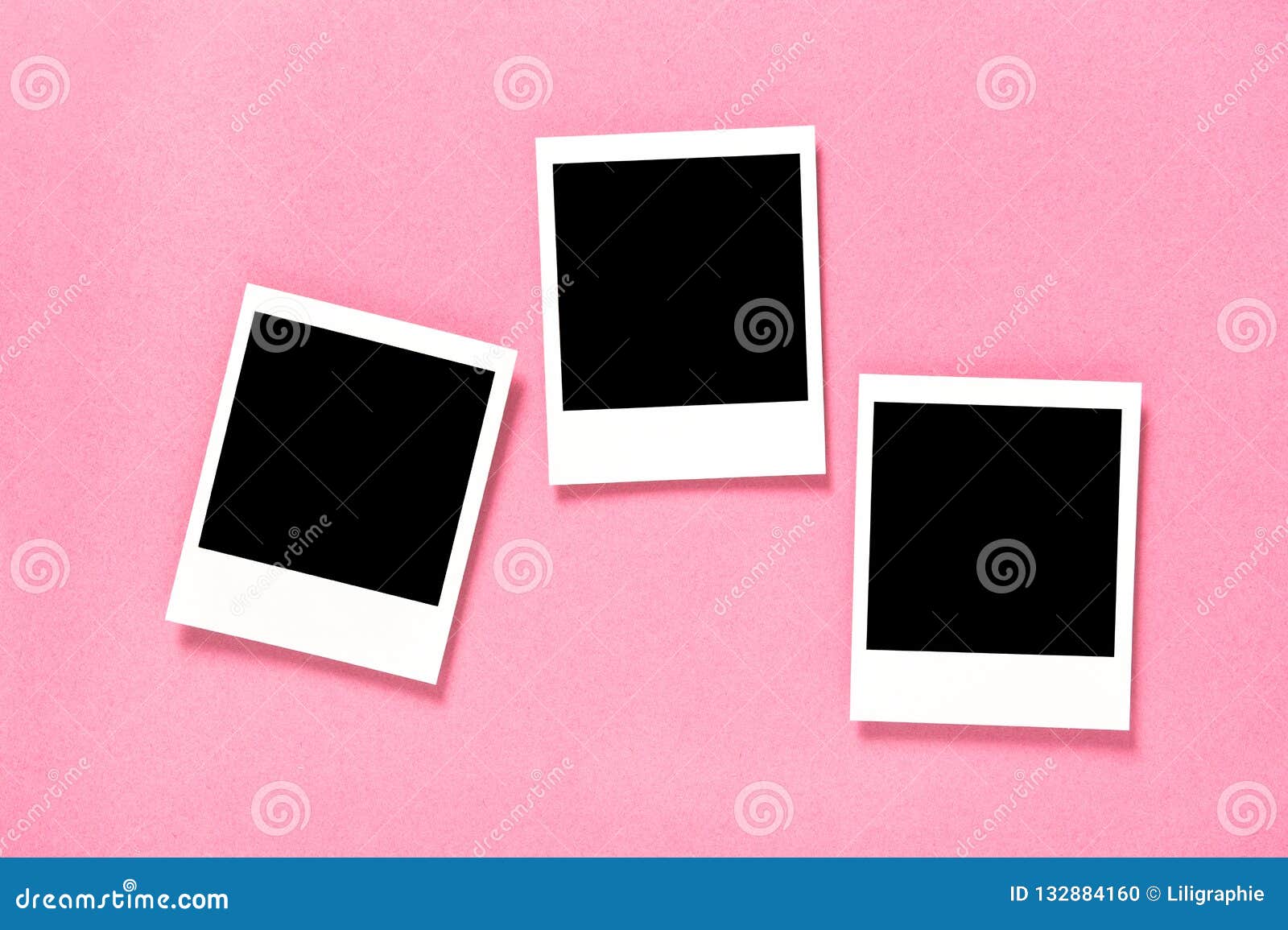 Retro Style Photo Frames Pink Background Stock Photo Image of frame