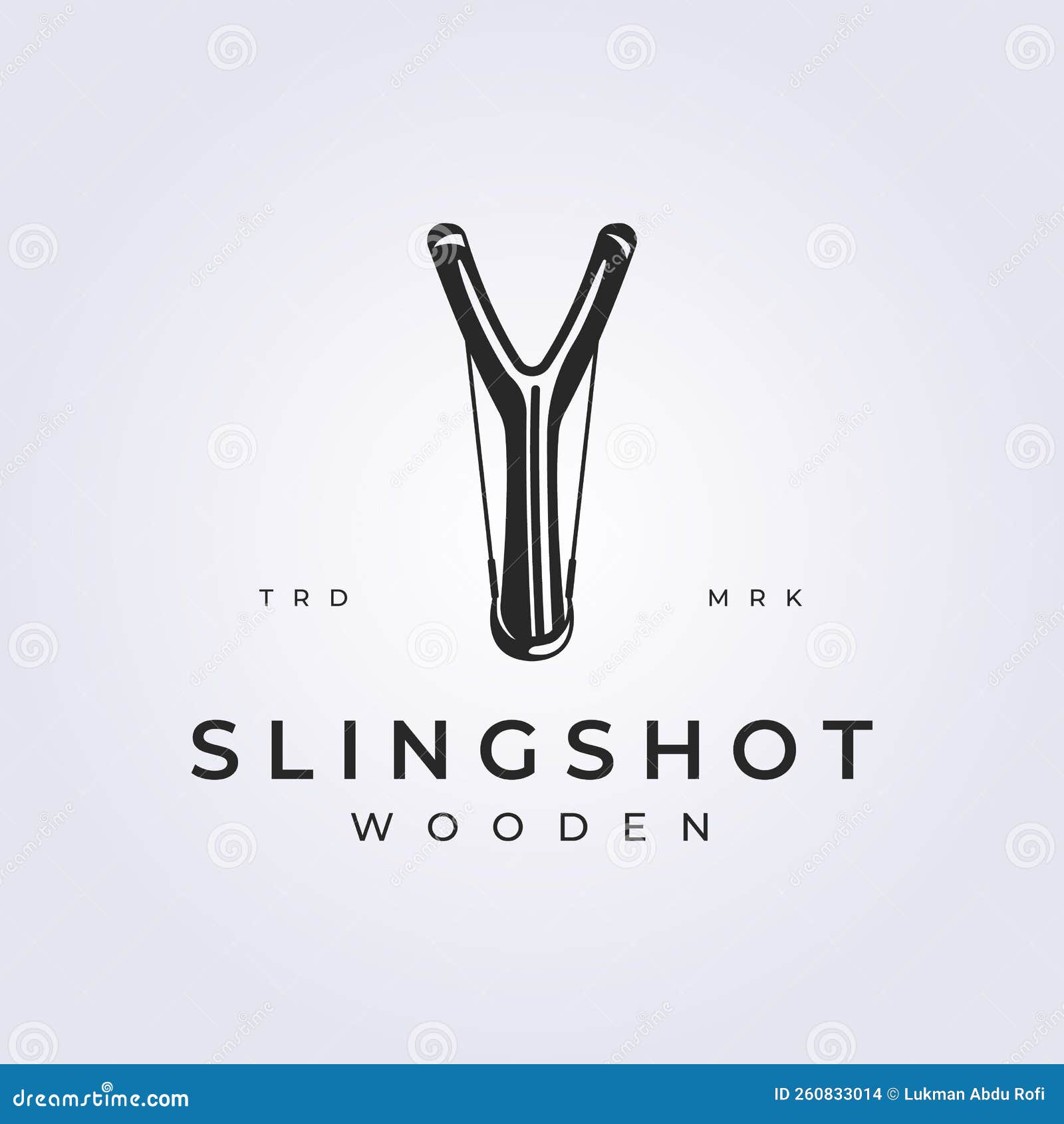 Retro Style Slingshot Vector Logo Illustration Design Stock Photo