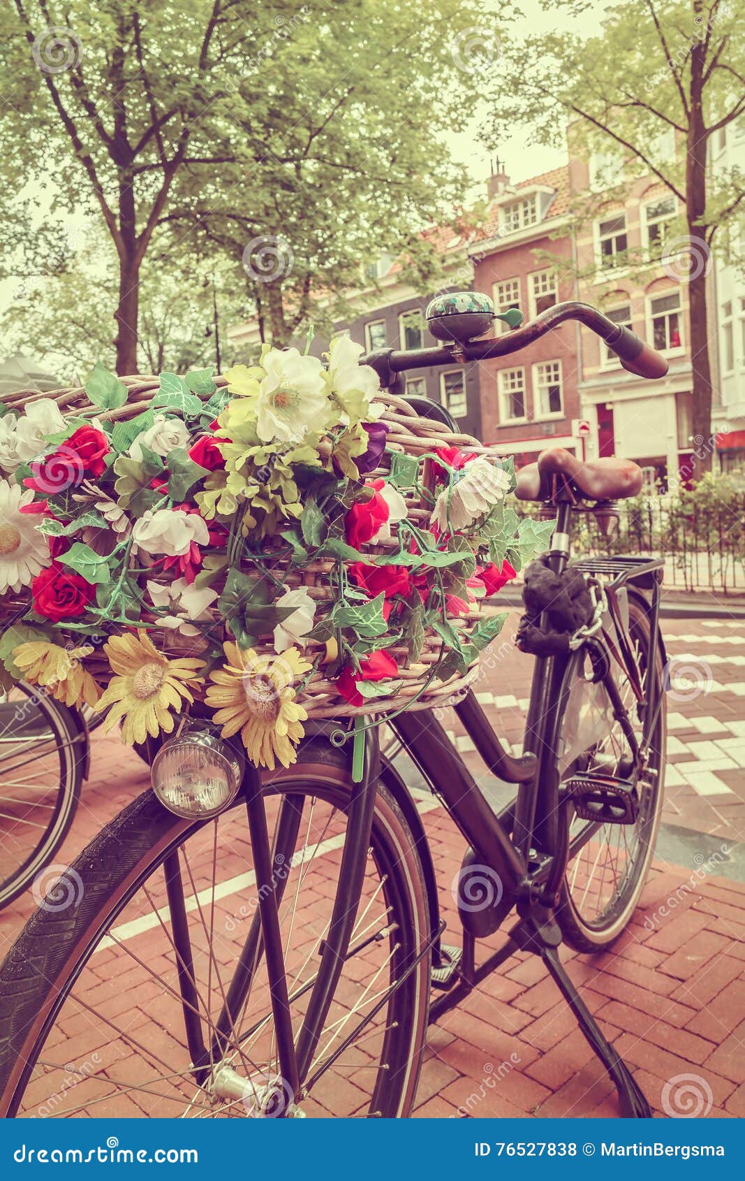 Retro Styled Image of a Dutch Bicycle in Amsterdam Stock Photo Image