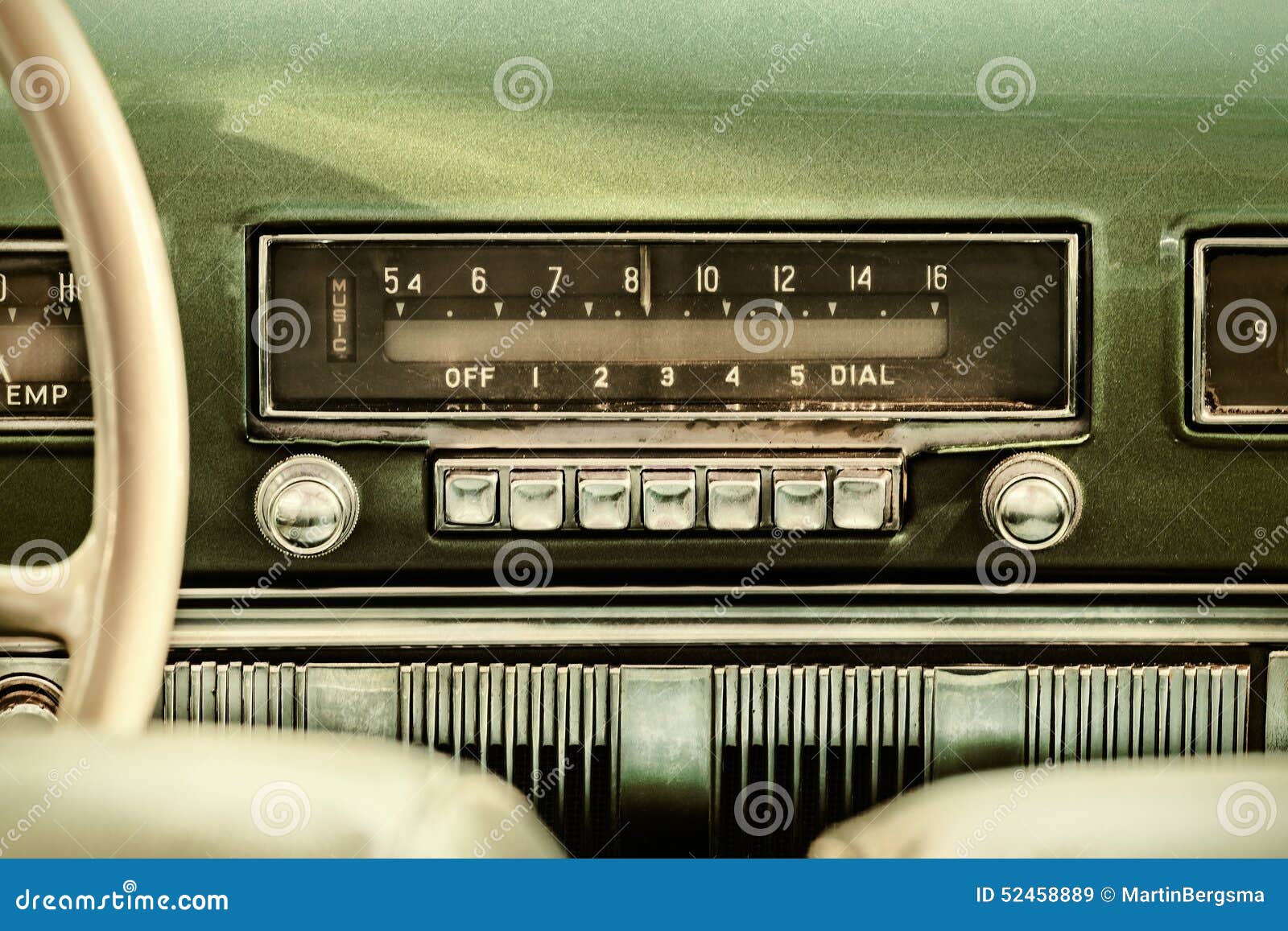 retro styled image of an old car radio