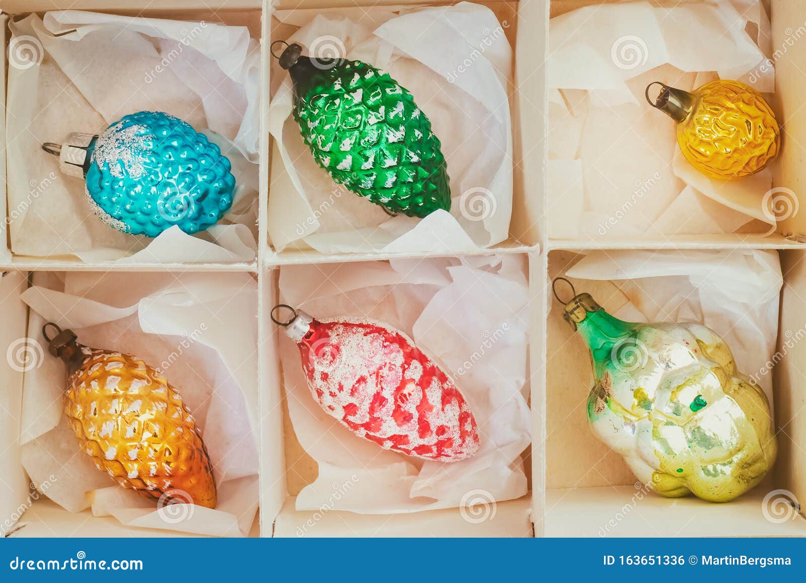 Retro Styled Image of Old Christmas Balls Stock Photo Image of yellow