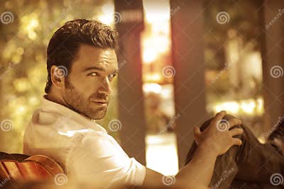 Retro styled man stock image. Image of handsome, expression - 32975775