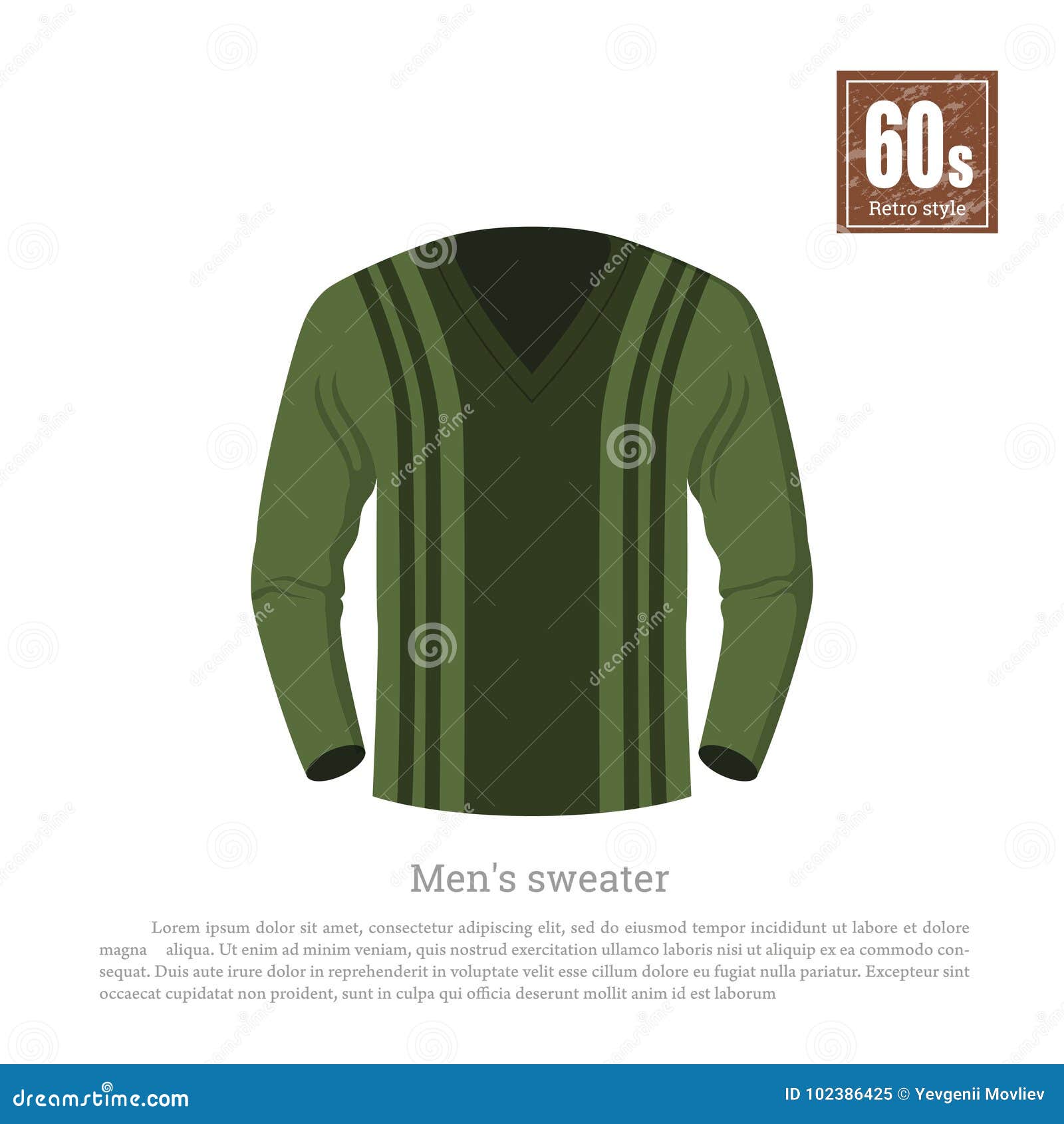 Retro Sweater in Realistic Style Stock Vector - Illustration of garment ...