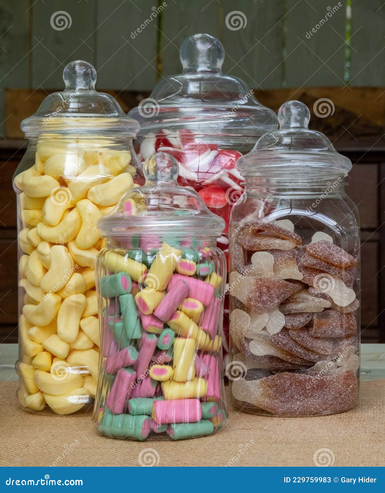 Retro Sweets or Candy in Glass Jars Stock Image Image of candy