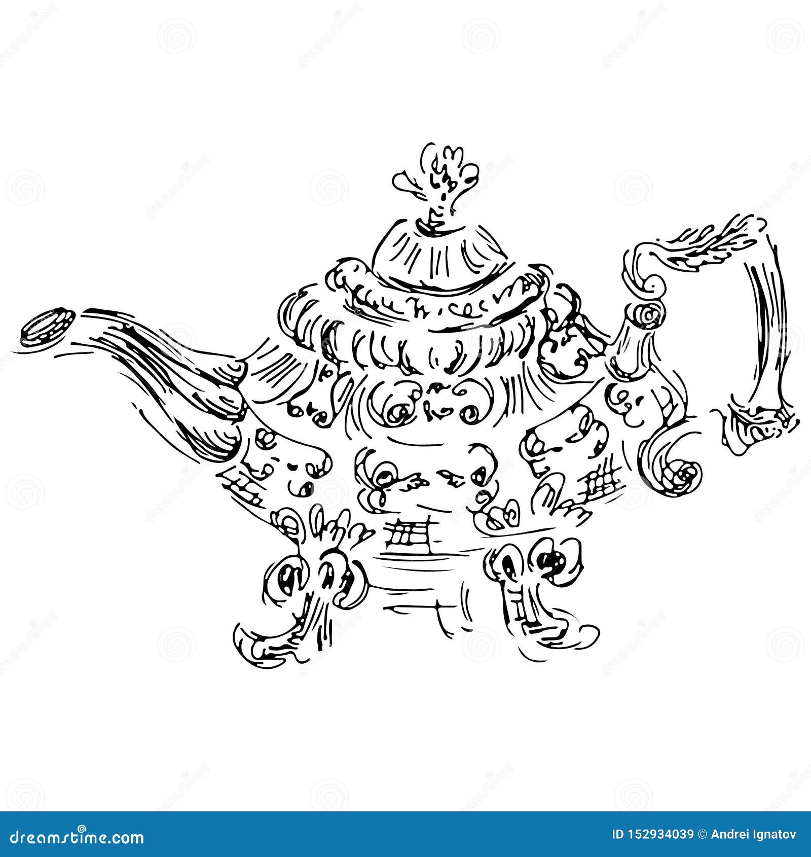 Нарисованный китайский чайник