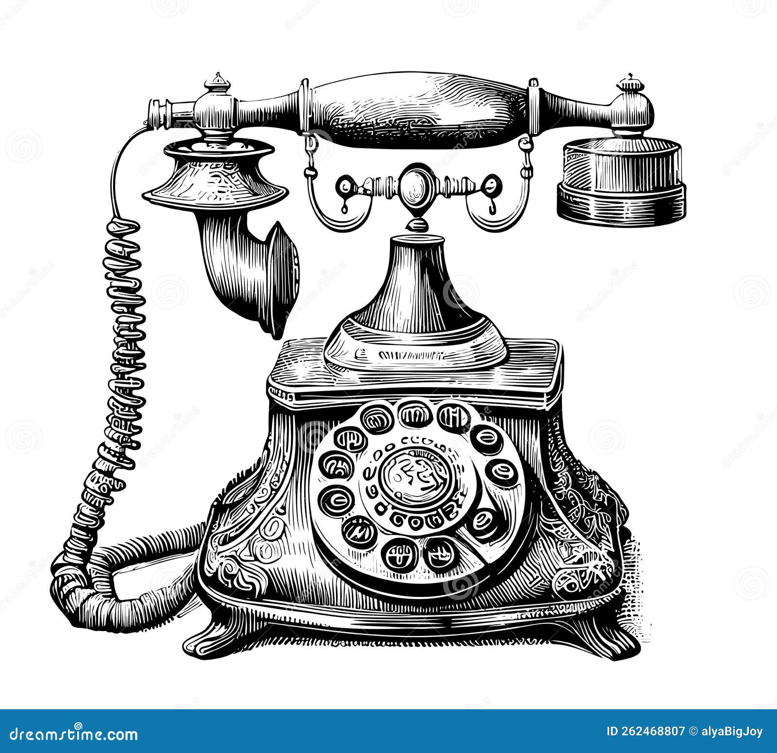 Learn How to Draw a Classic Telephone (Vintage Items) Step by Step : Drawing  Tutorials