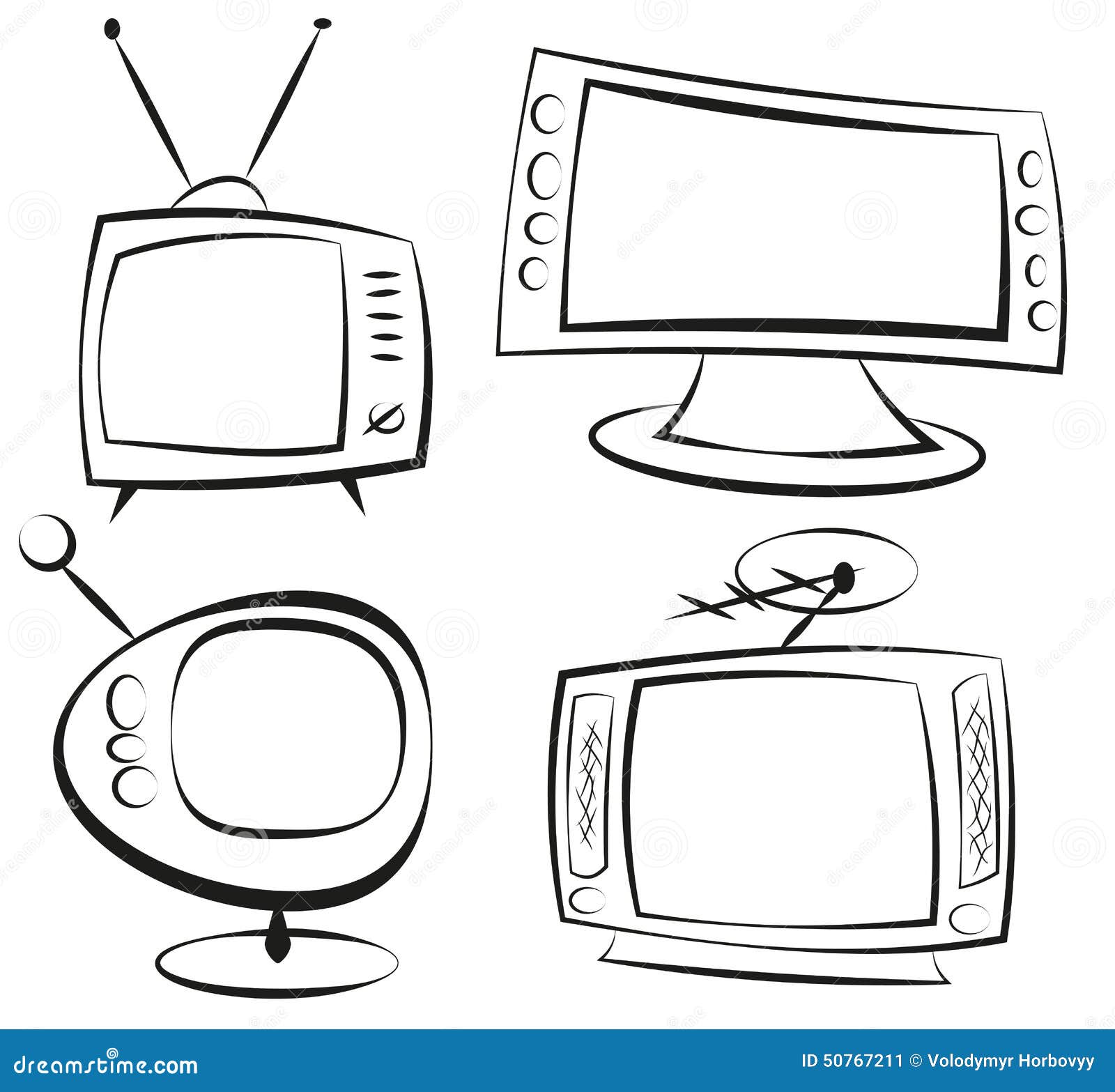 Simple Doodle Of A Television Cartoon Vector | CartoonDealer.com #57692297