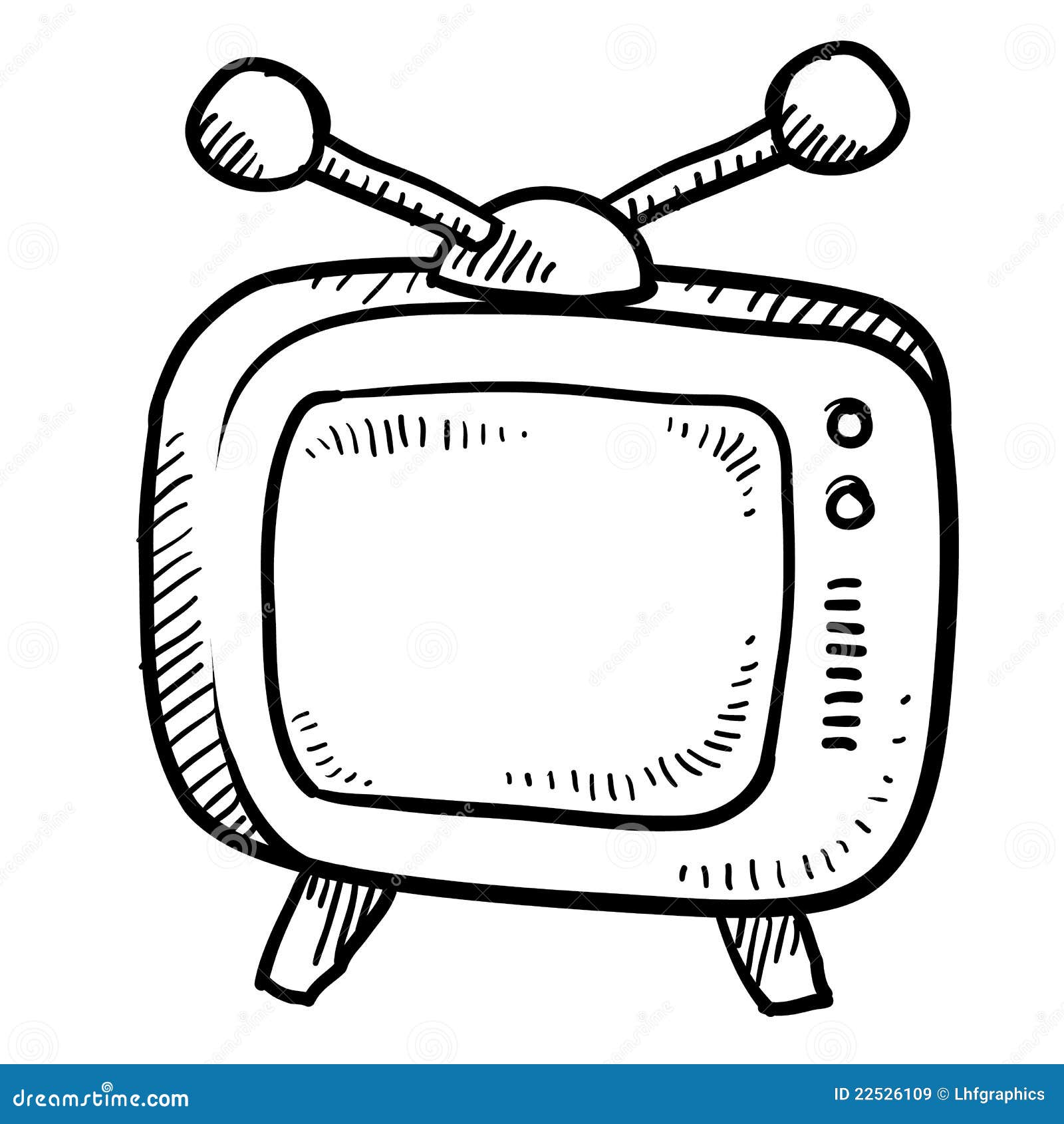 Retro television sketch stock vector. Illustration of drawing - 22526109